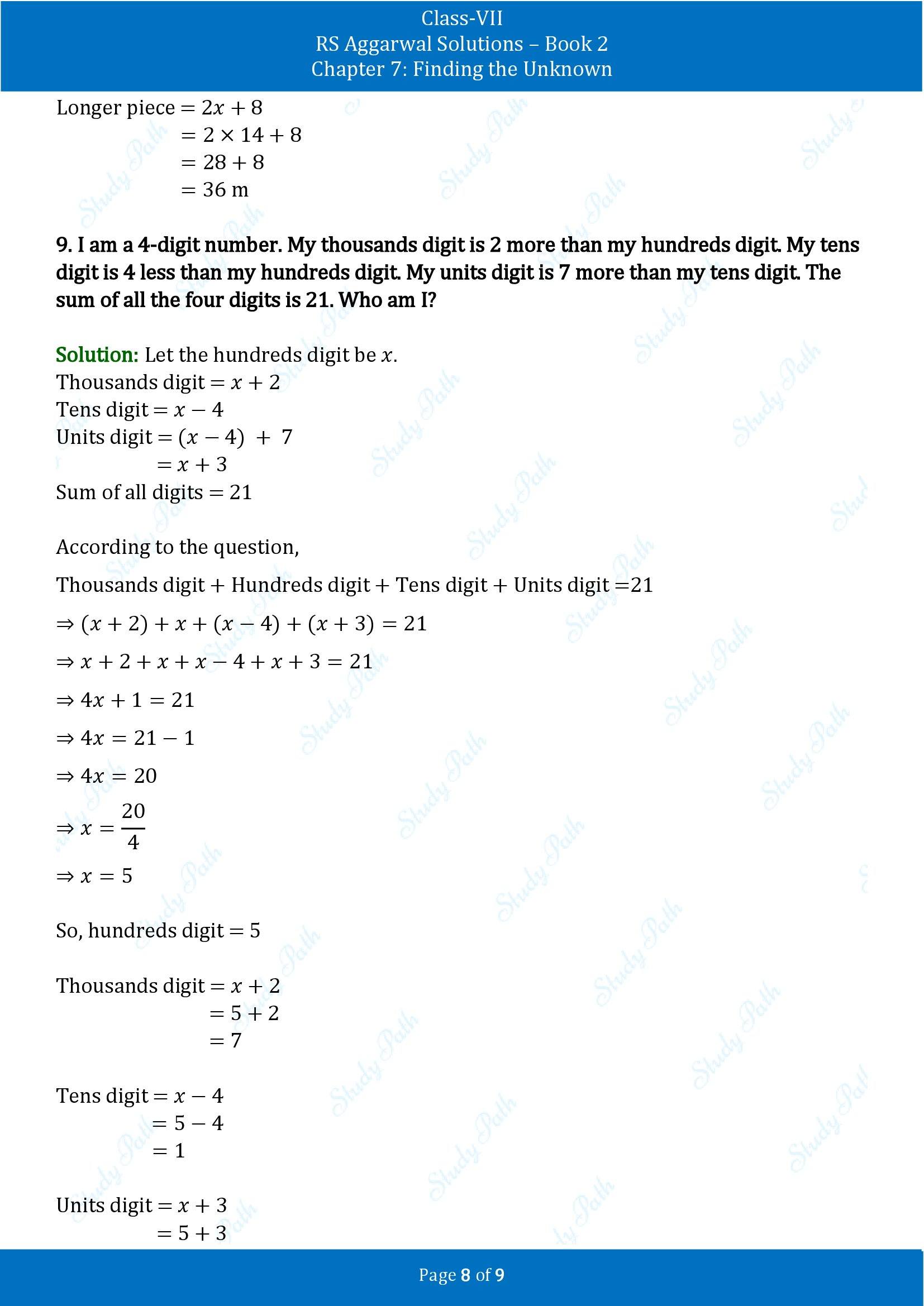 RS Aggarwal Solutions Class 7 Book 2 Chapter 7 Finding the Unknown Exercise 7A 00008