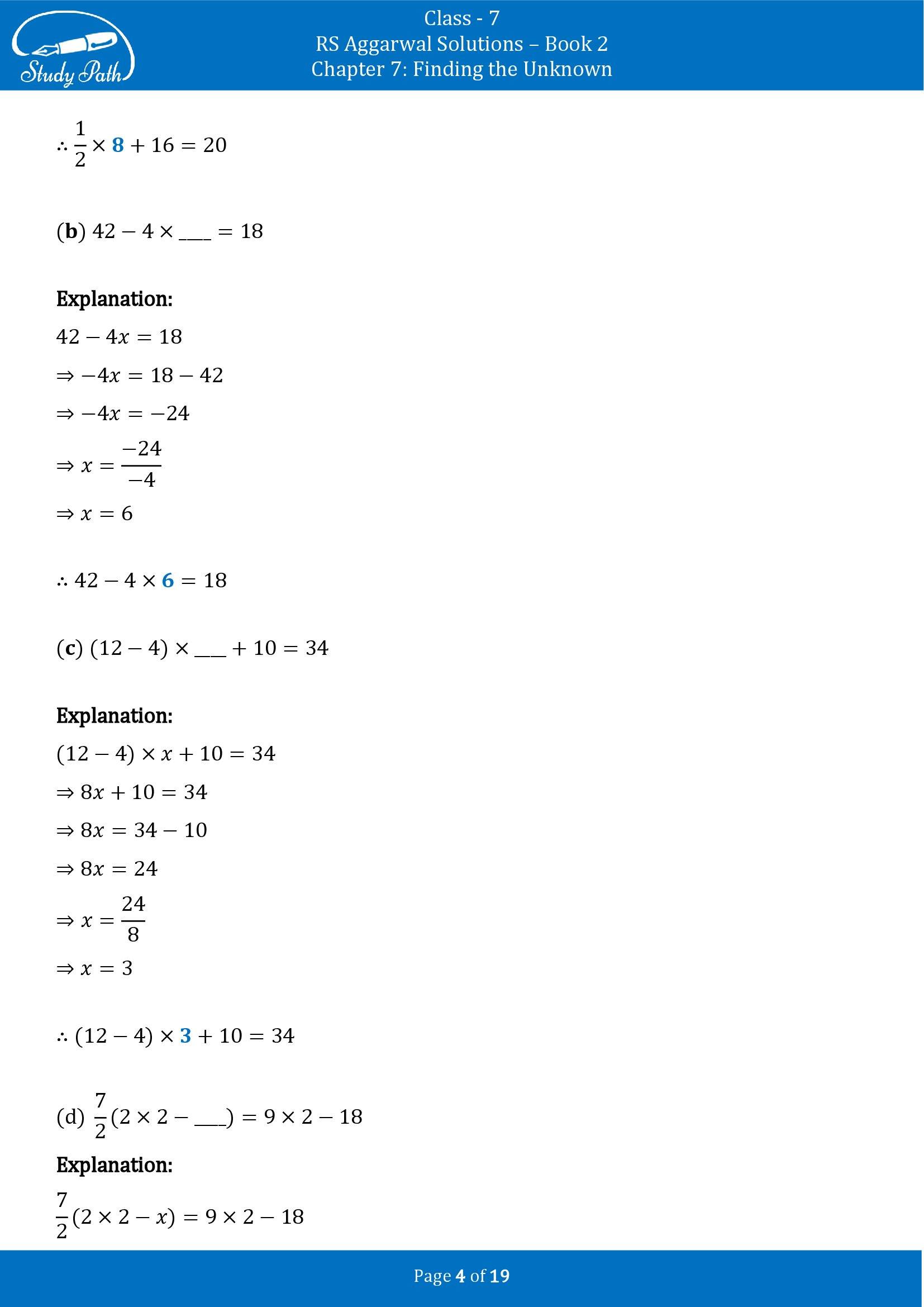 RS Aggarwal Solutions Class 7 Book 2 Chapter 7 Finding the Unknown Exercise 7B 00004