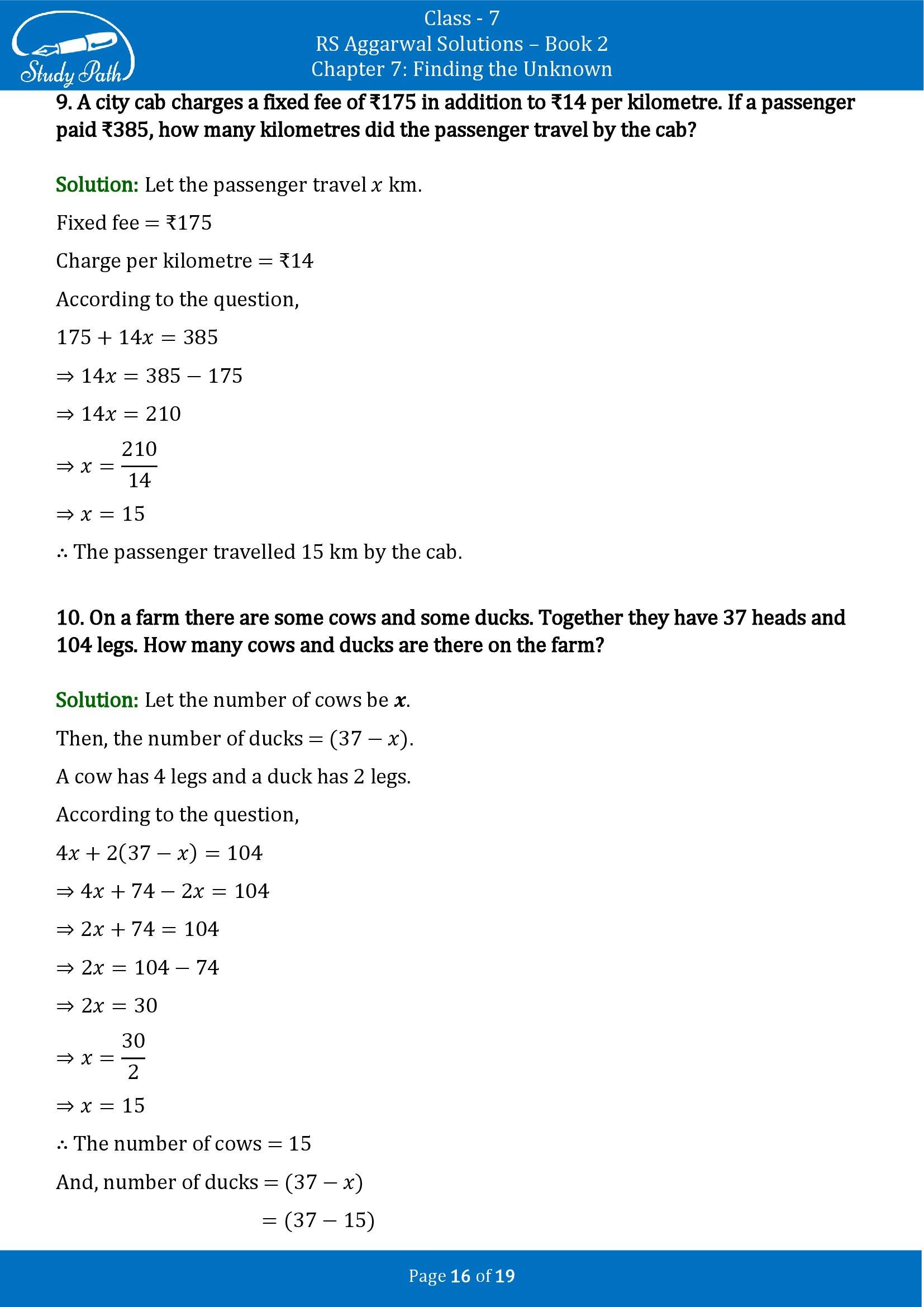 RS Aggarwal Solutions Class 7 Book 2 Chapter 7 Finding the Unknown Exercise 7B 00016