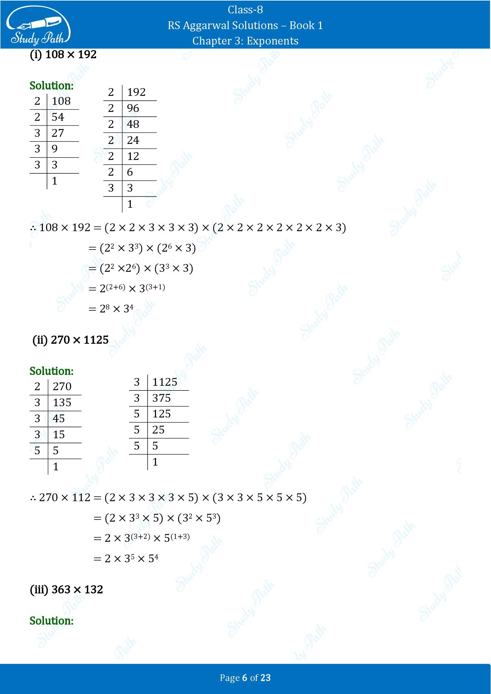 RS Aggarwal Solutions Class 8 Book 1 Chapter 3 Exponents Exercise 3A 00006