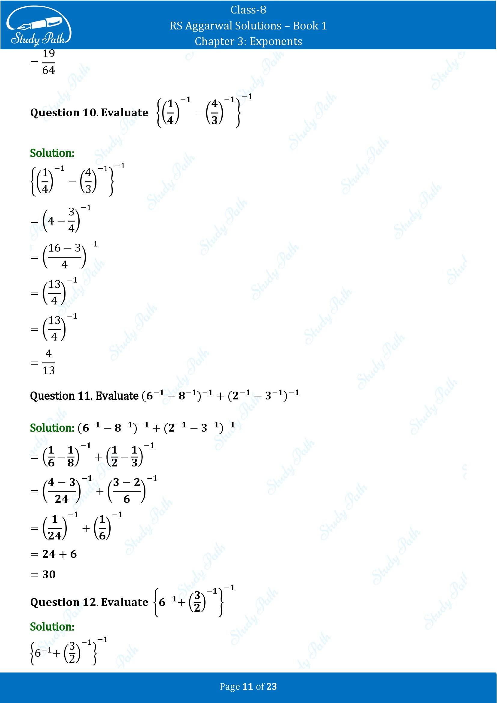 RS Aggarwal Solutions Class 8 Book 1 Chapter 3 Exponents Exercise 3A 00011