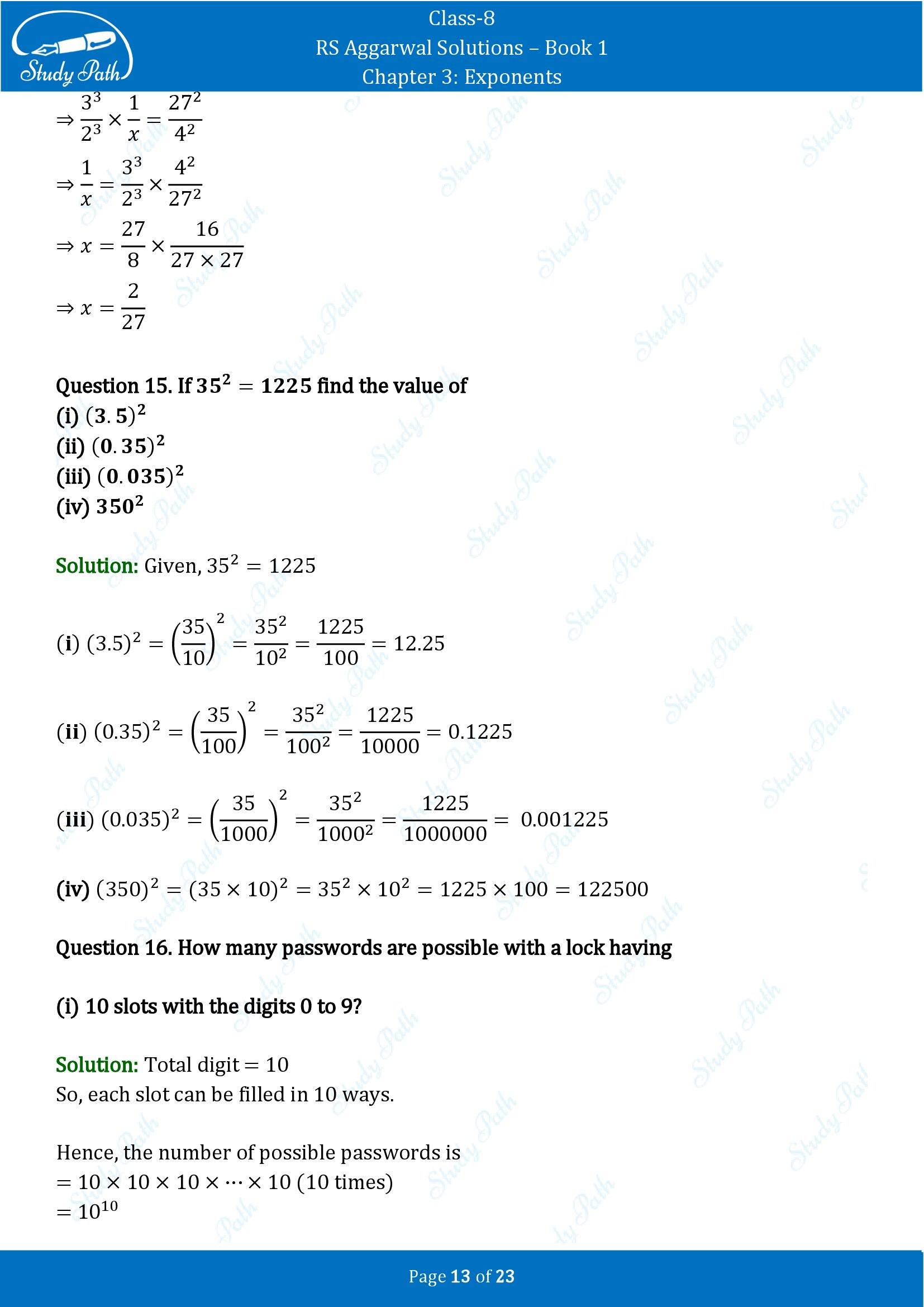 RS Aggarwal Solutions Class 8 Book 1 Chapter 3 Exponents Exercise 3A 00013