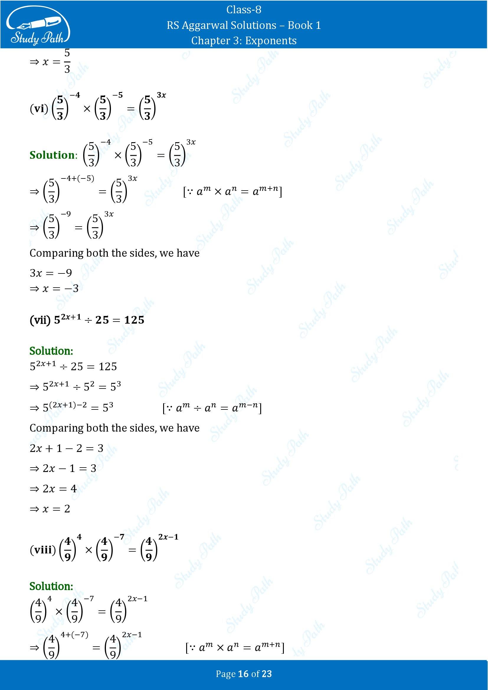 RS Aggarwal Solutions Class 8 Book 1 Chapter 3 Exponents Exercise 3A 00016