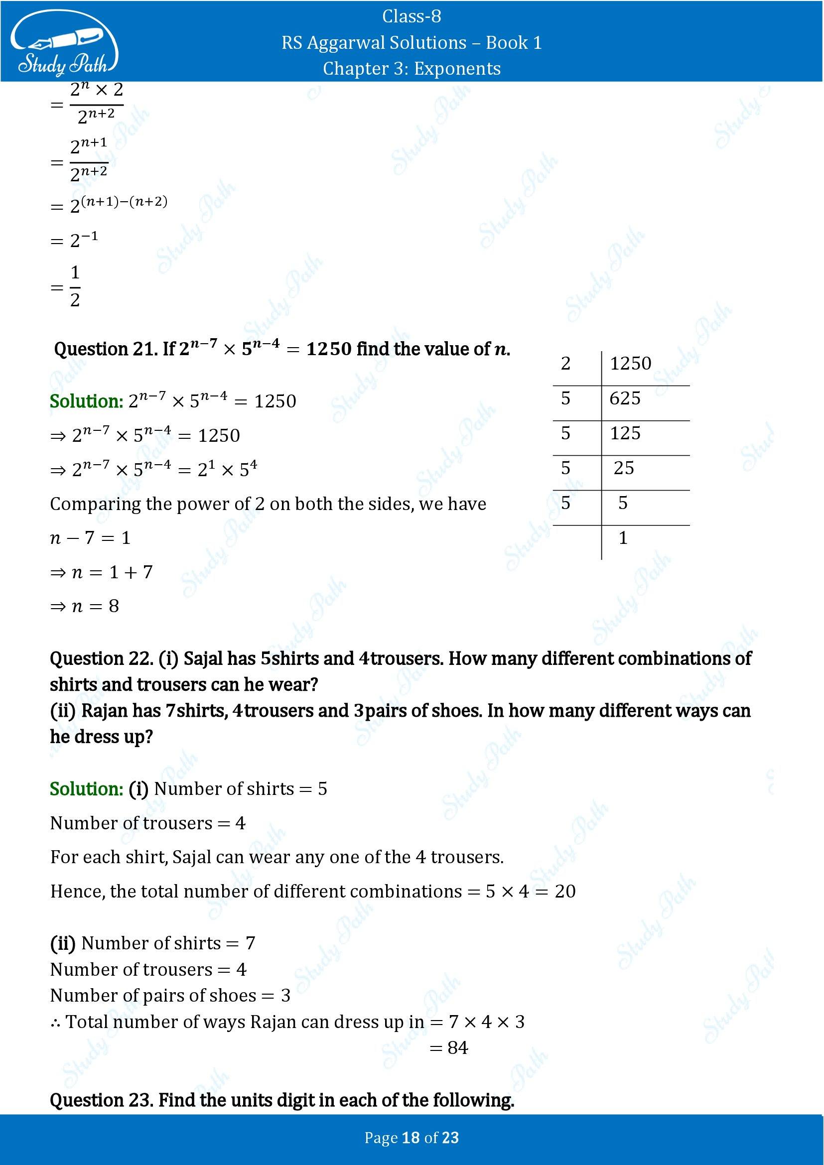 RS Aggarwal Solutions Class 8 Book 1 Chapter 3 Exponents Exercise 3A 00018