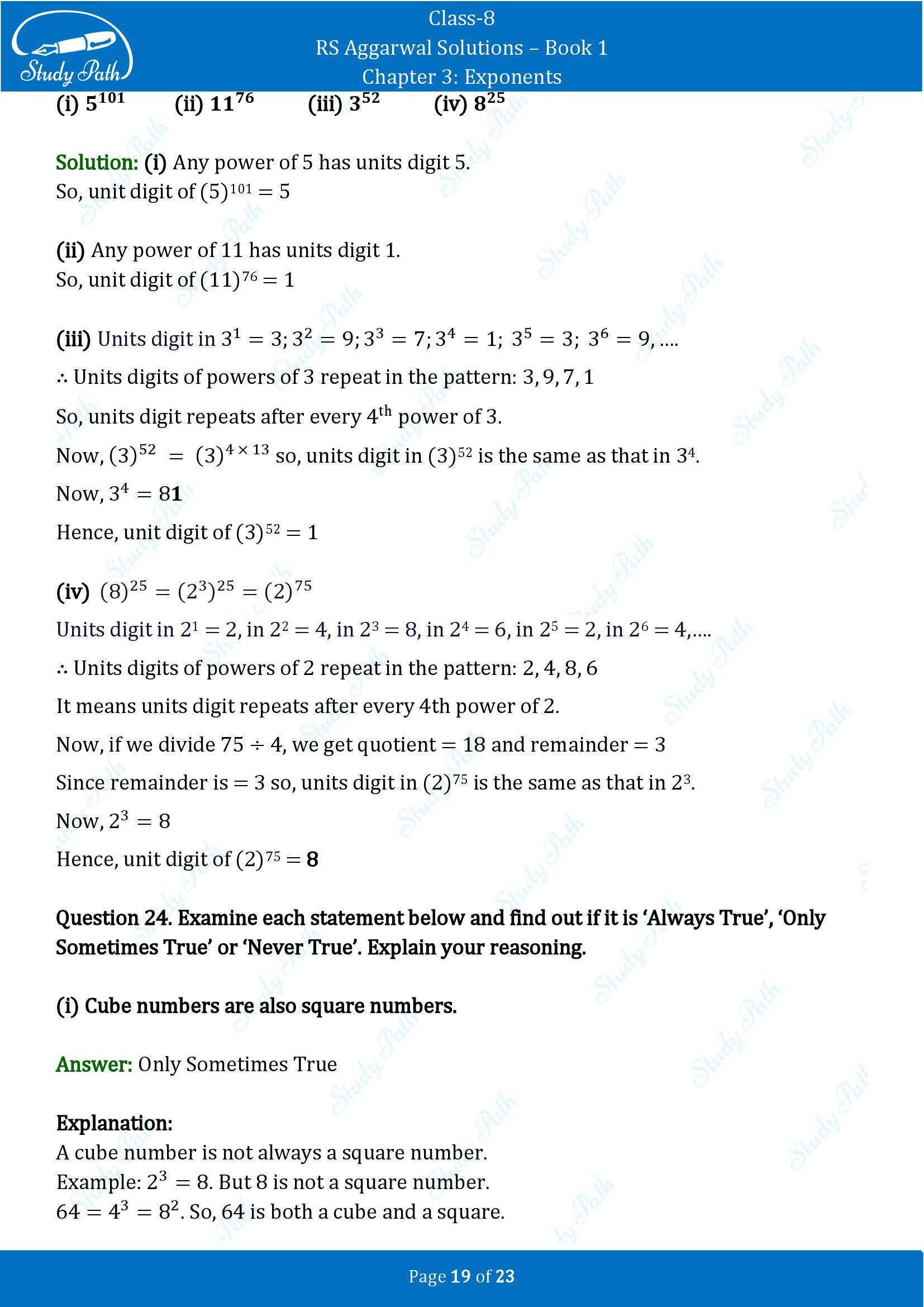 RS Aggarwal Solutions Class 8 Book 1 Chapter 3 Exponents Exercise 3A 00019