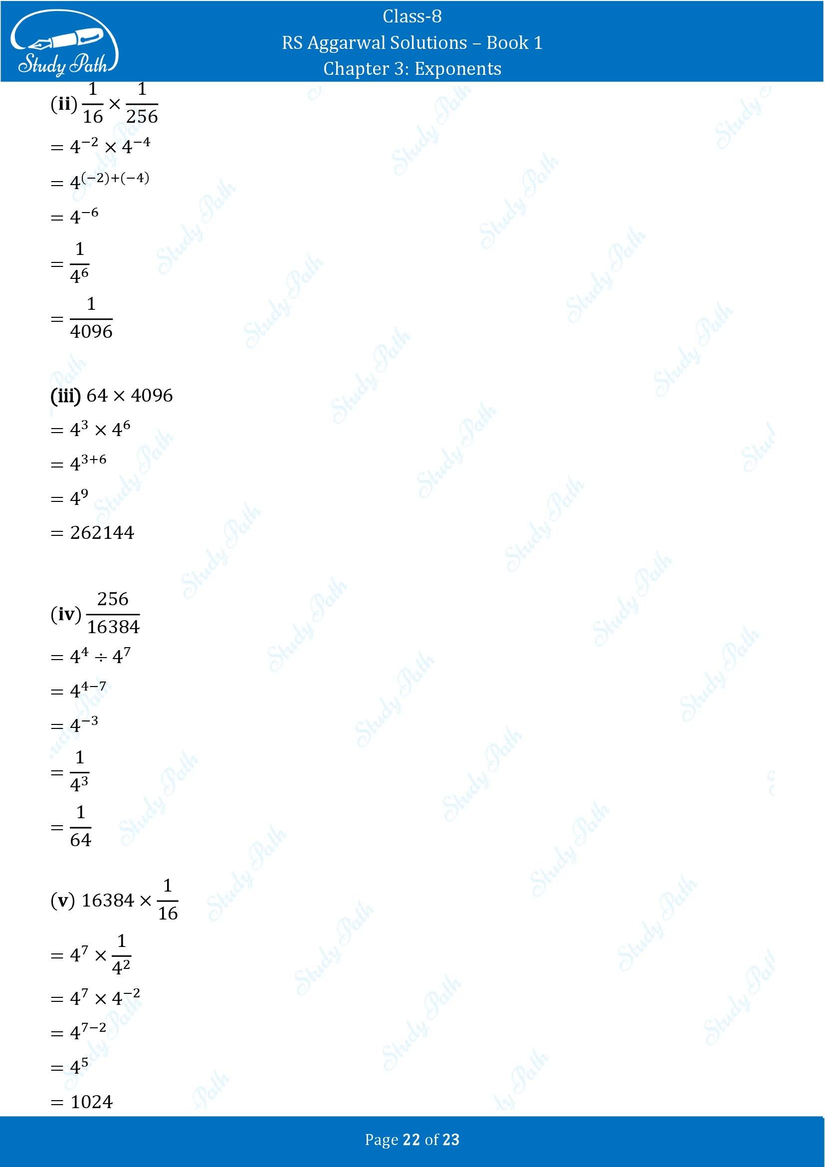 RS Aggarwal Solutions Class 8 Book 1 Chapter 3 Exponents Exercise 3A 00022