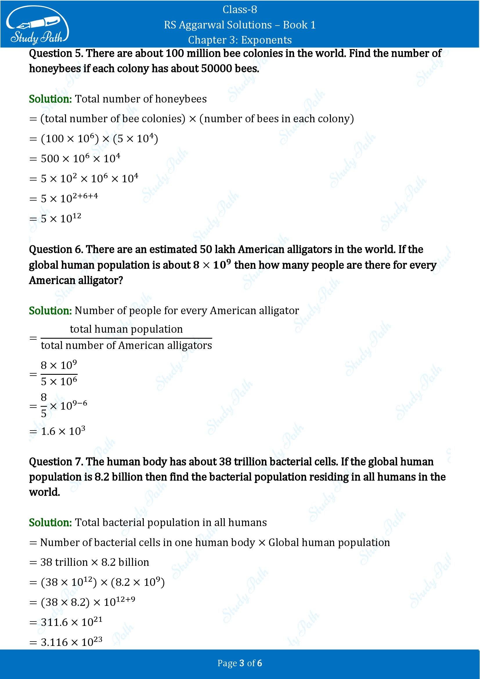 RS Aggarwal Solutions Class 8 Book 1 Chapter 3 Exponents Exercise 3B 00003
