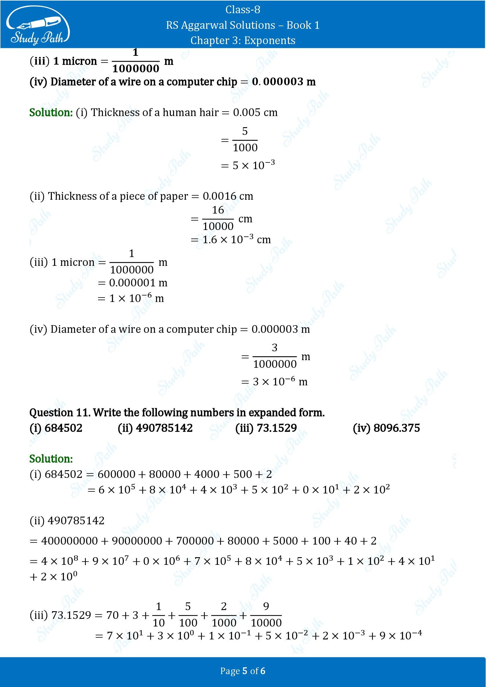 RS Aggarwal Solutions Class 8 Book 1 Chapter 3 Exponents Exercise 3B 00005