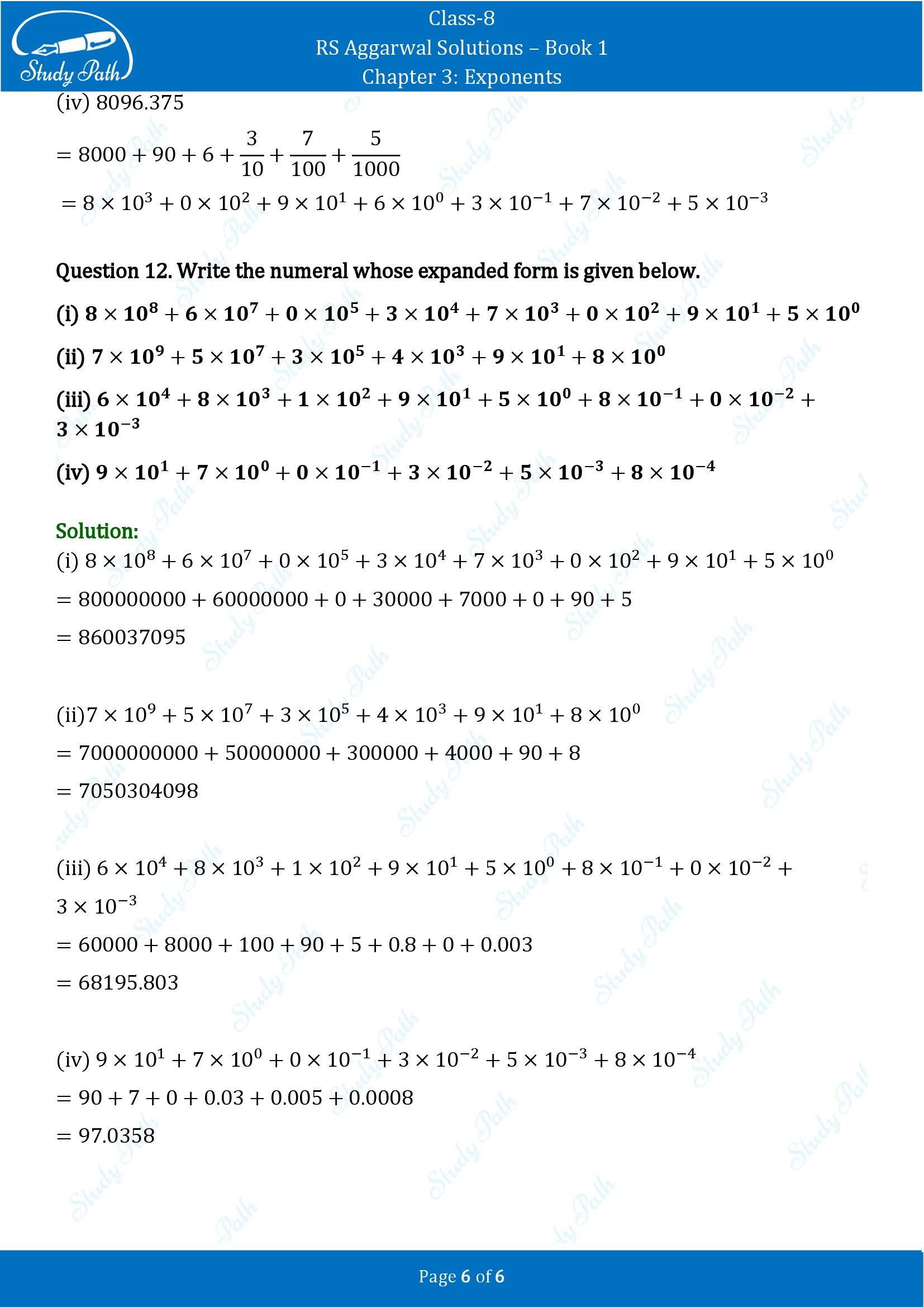 RS Aggarwal Solutions Class 8 Book 1 Chapter 3 Exponents Exercise 3B 00006
