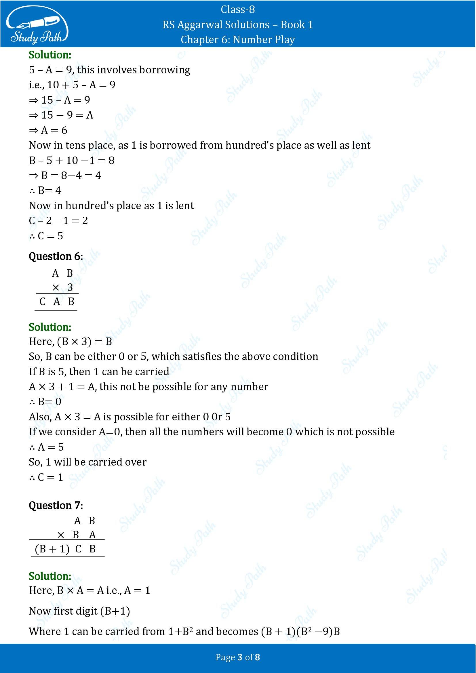 RS Aggarwal Solutions Class 8 Book 1 Chapter 6 Number Play Exercise 6C 00003