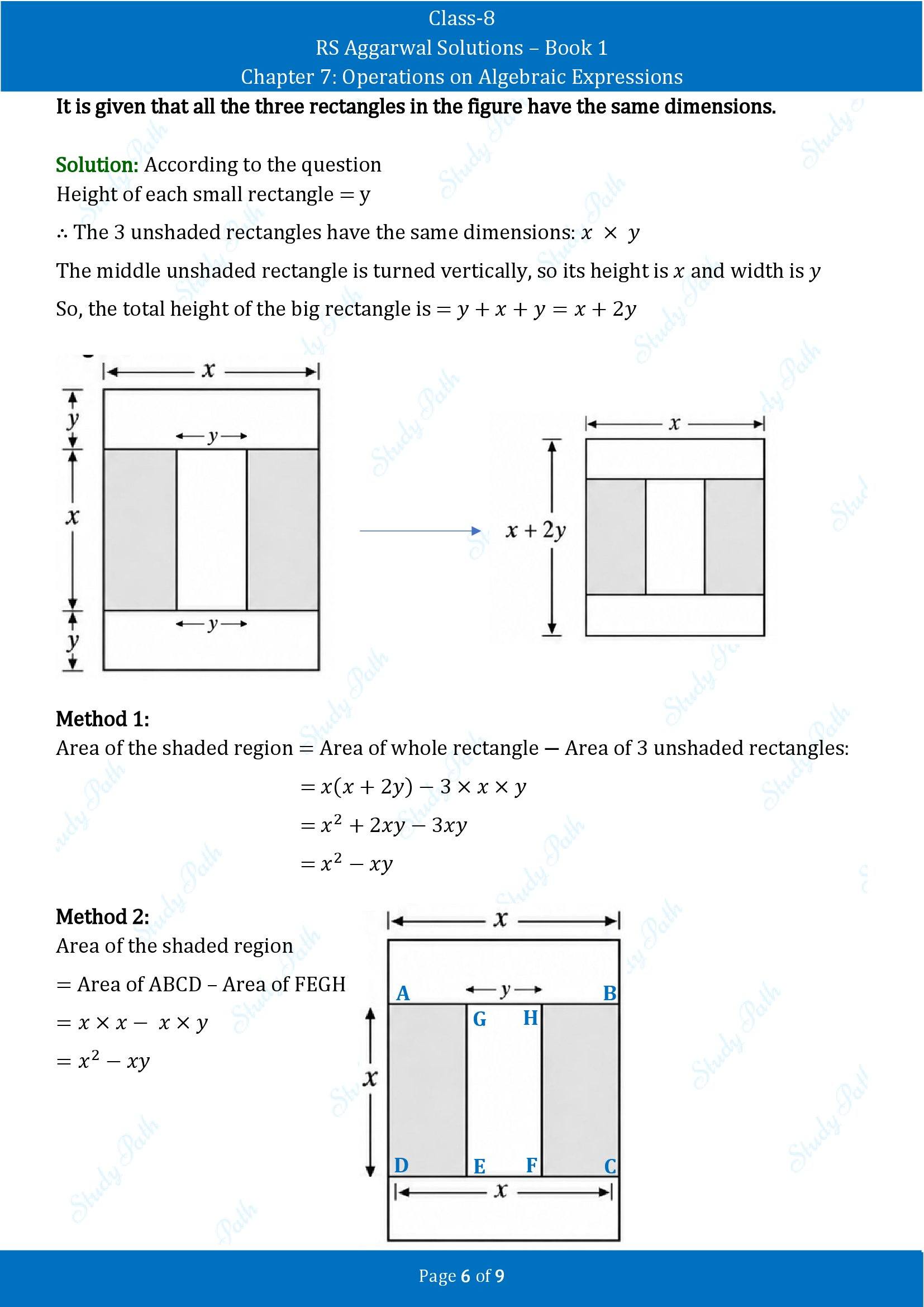 RS Aggarwal Solutions Class 8 Book 1 Chapter 7 Operations on Algebraic Expressions Exercise 7B 00006