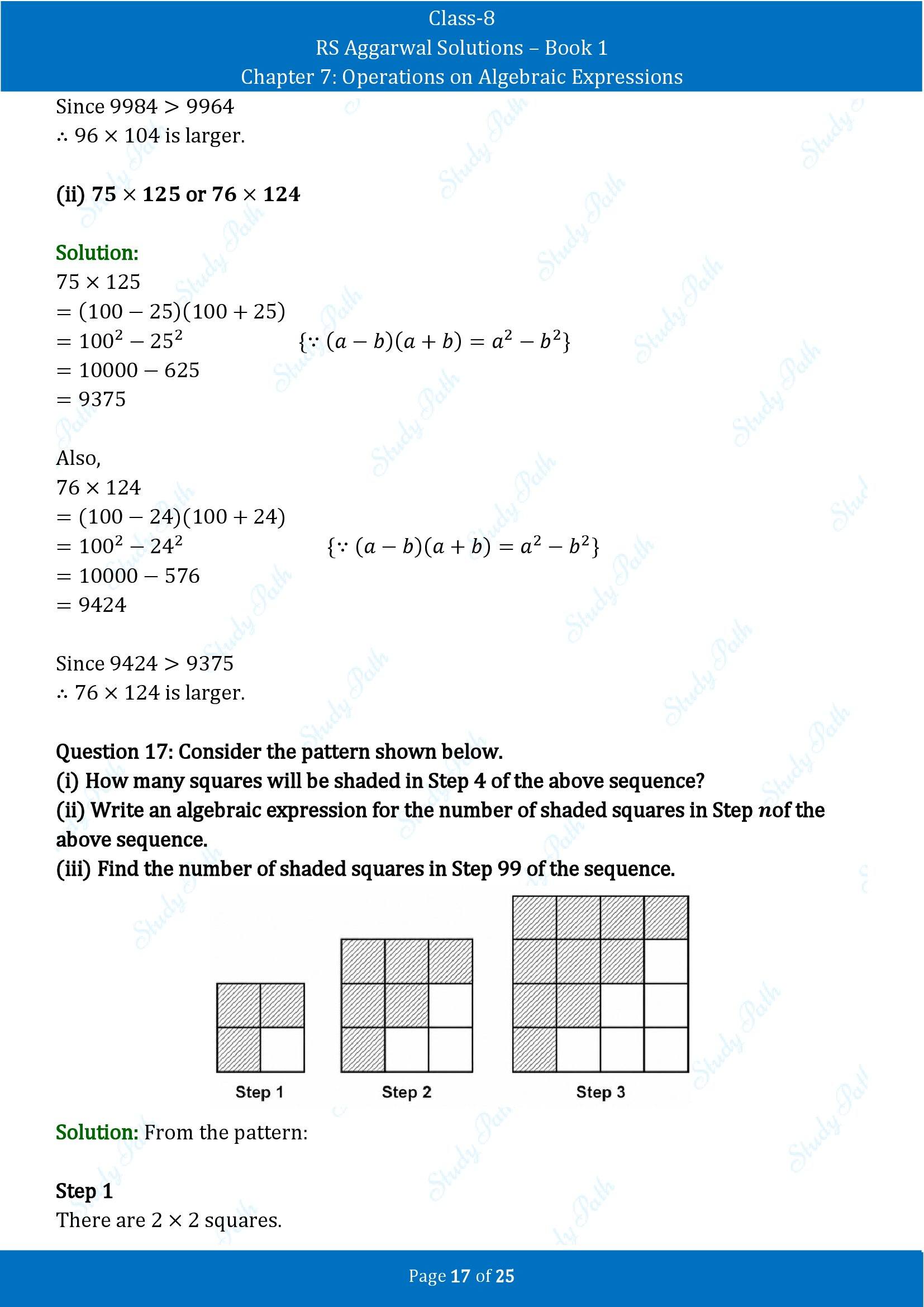 RS Aggarwal Solutions Class 8 Book 1 Chapter 7 Operations on Algebraic Expressions Exercise 7C 00017