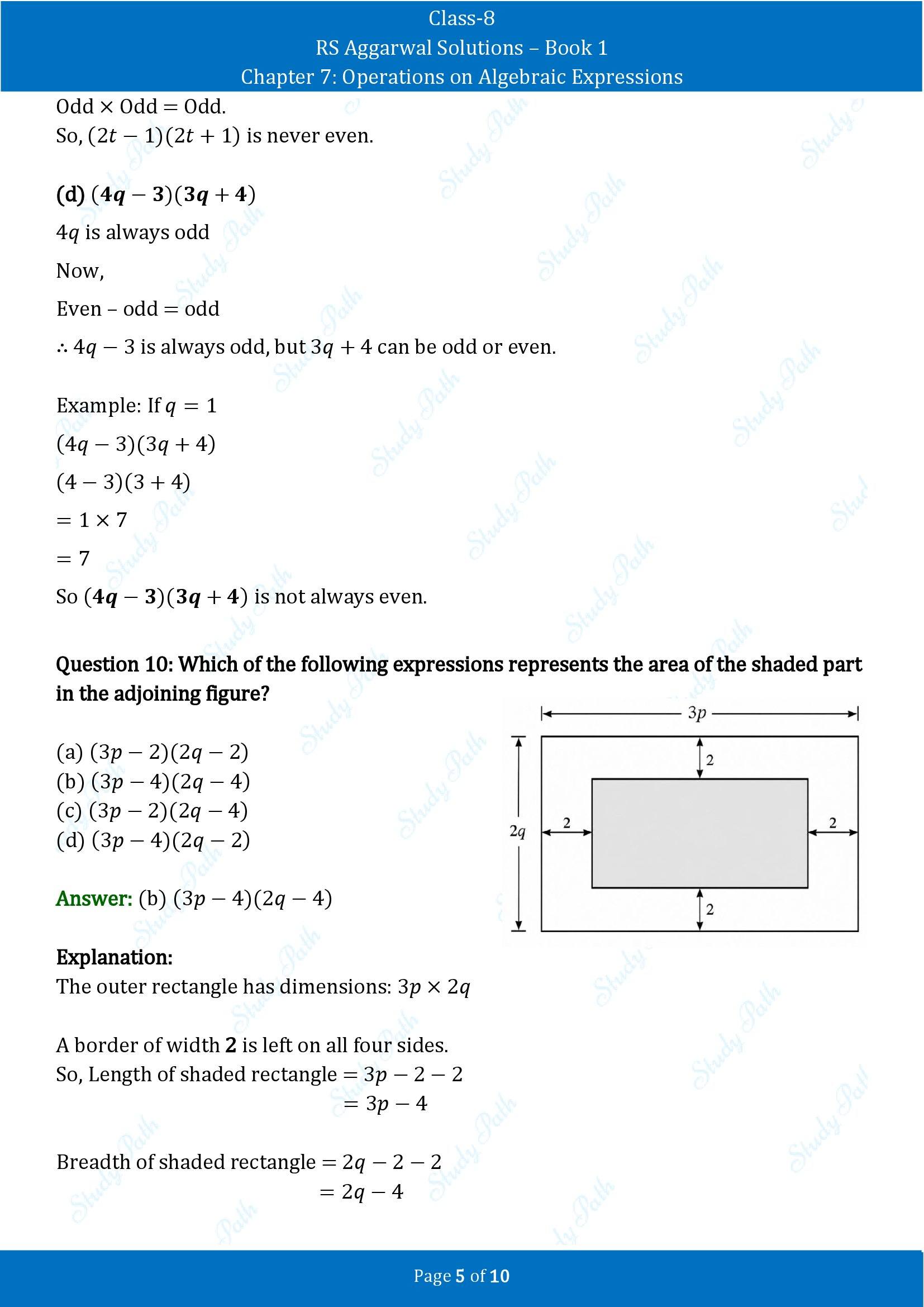 RS Aggarwal Solutions Class 8 Book 1 Chapter 7 Operations on Algebraic Expressions Exercise 7D 00005