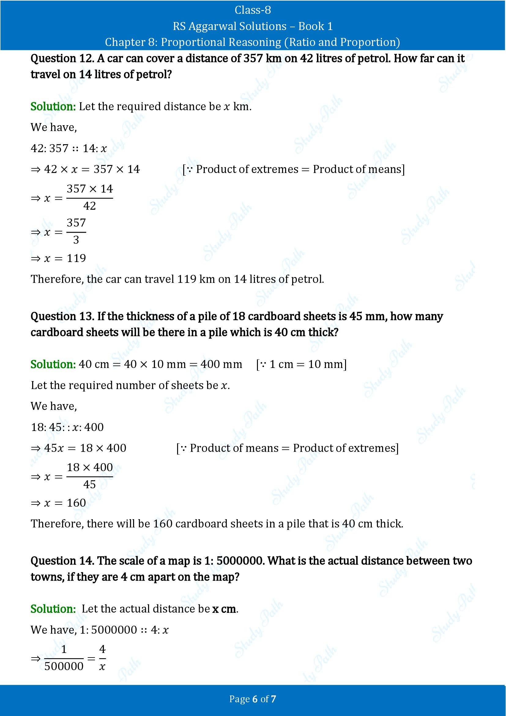 RS Aggarwal Solutions Class 8 Book 1 Chapter 8 Proportional Reasoning Ratio and Proportion Exercise 8B 00006