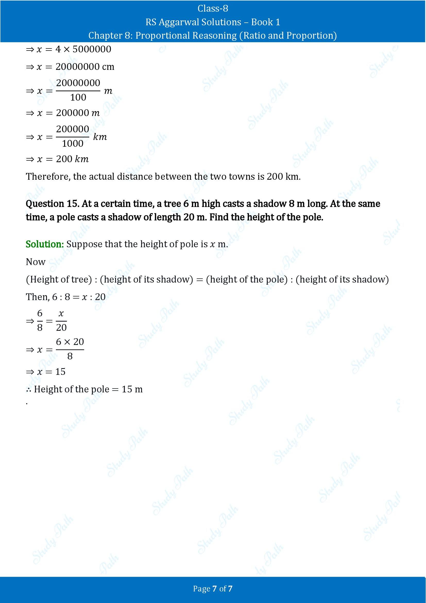 RS Aggarwal Solutions Class 8 Book 1 Chapter 8 Proportional Reasoning Ratio and Proportion Exercise 8B 00007