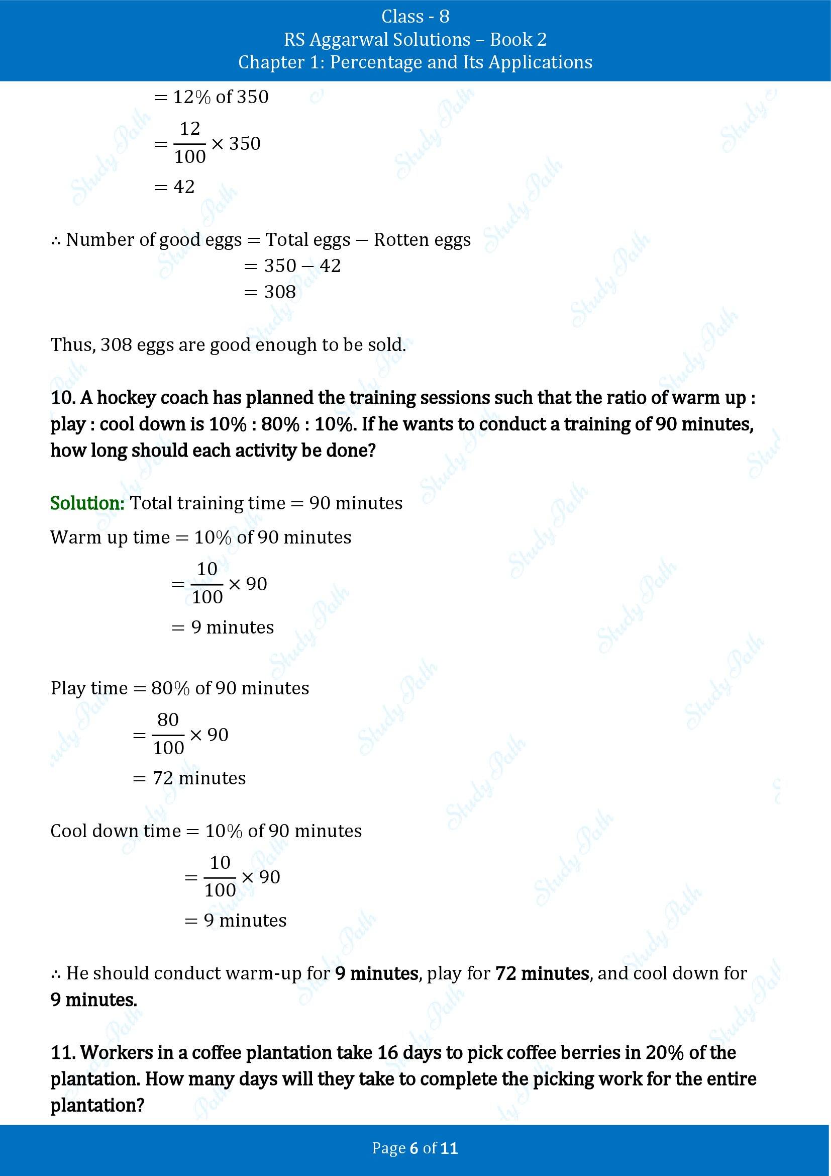 RS Aggarwal Solutions Class 8 Book 2 Chapter 1 Percentage and Its Applications Exercise 1A 00006
