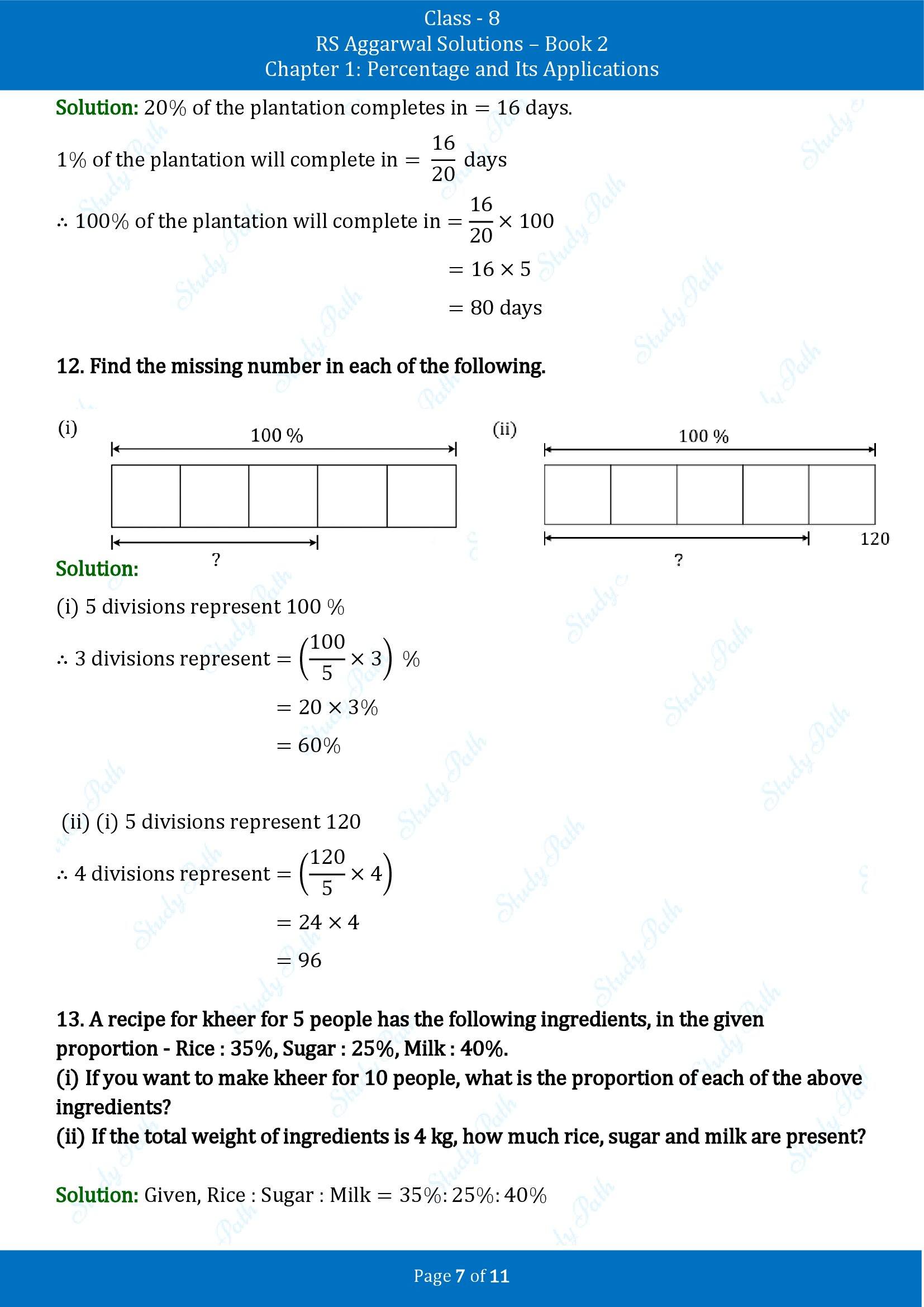 RS Aggarwal Solutions Class 8 Book 2 Chapter 1 Percentage and Its Applications Exercise 1A 00007
