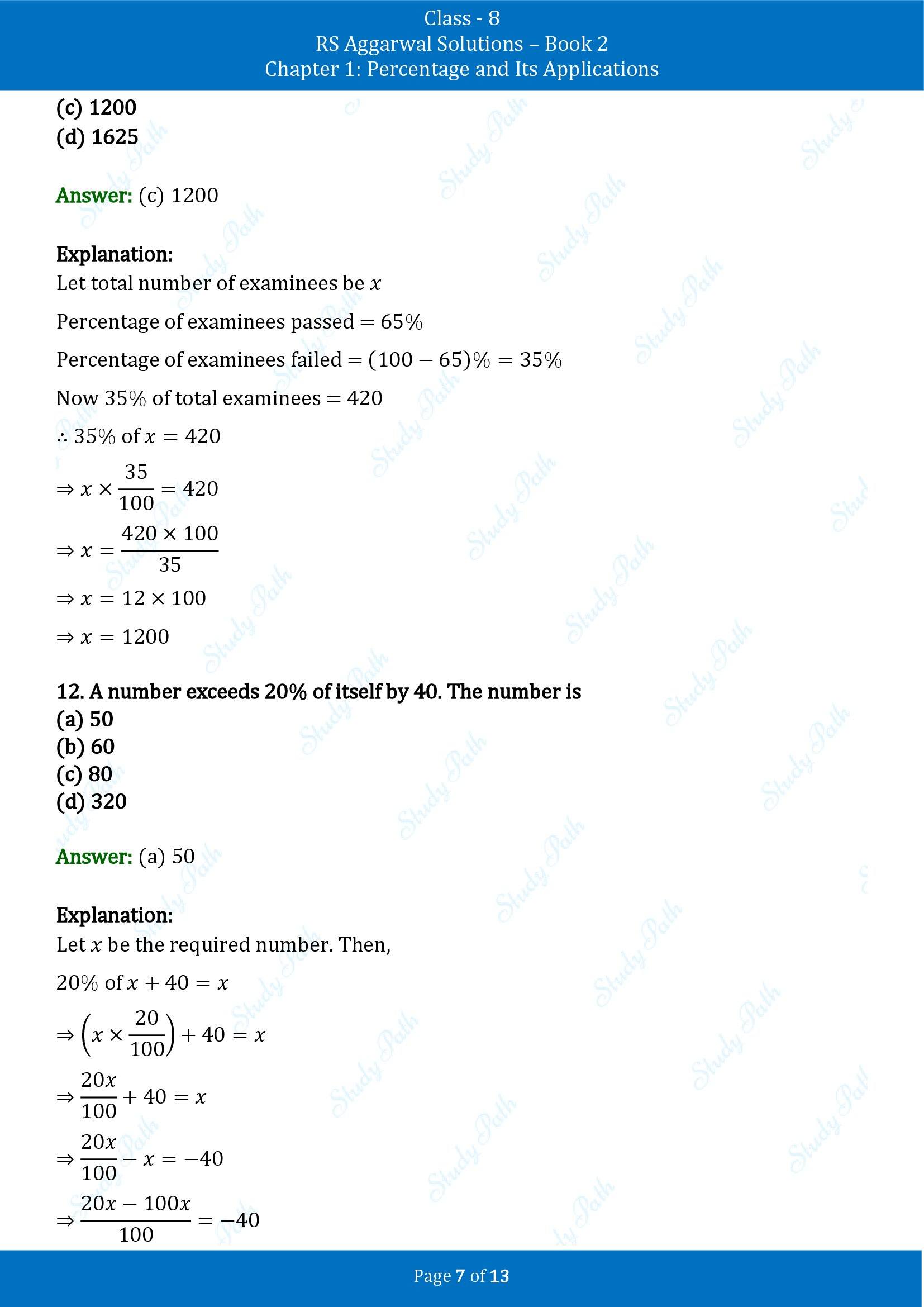 RS Aggarwal Solutions Class 8 Book 2 Chapter 1 Percentage and Its Applications Exercise 1E 00007