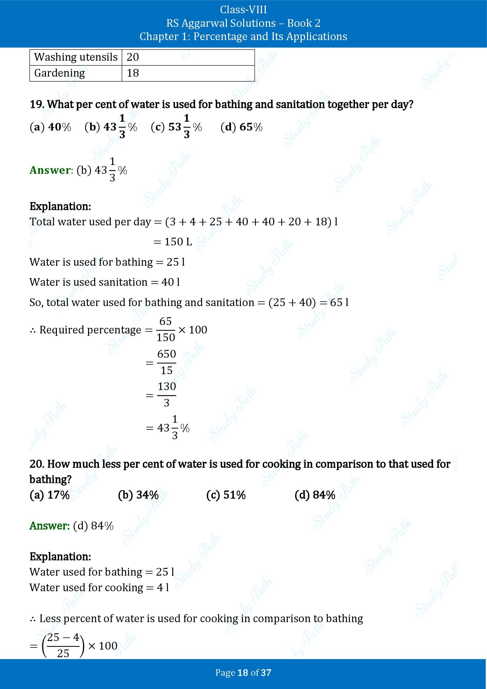 RS Aggarwal Solutions Class 8 Book 2 Chapter 1 Percentage and Its Applications Exercise 1F 00018