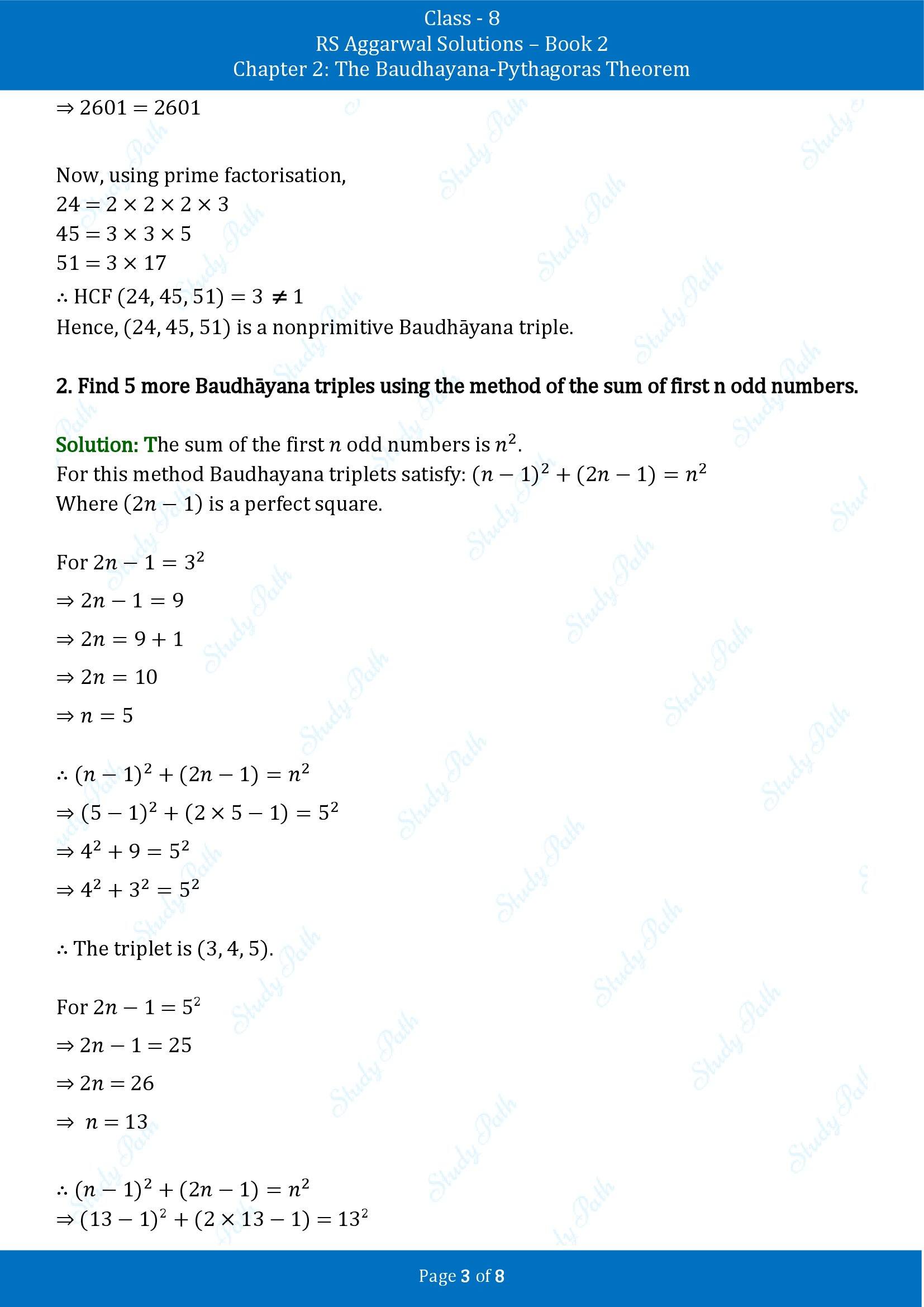 RS Aggarwal Solutions Class 8 Book 2 Chapter 2 The Baudhayana Pythagoras Theorem Exercise 2C 00003