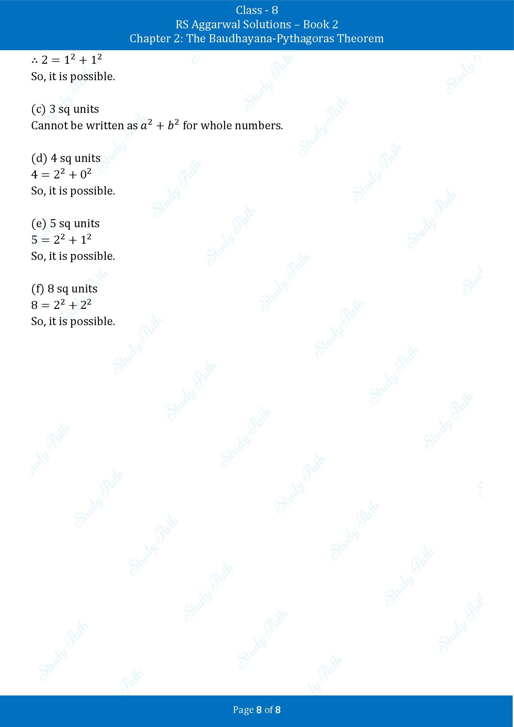 RS Aggarwal Solutions Class 8 Book 2 Chapter 2 The Baudhayana Pythagoras Theorem Exercise 2C 00008