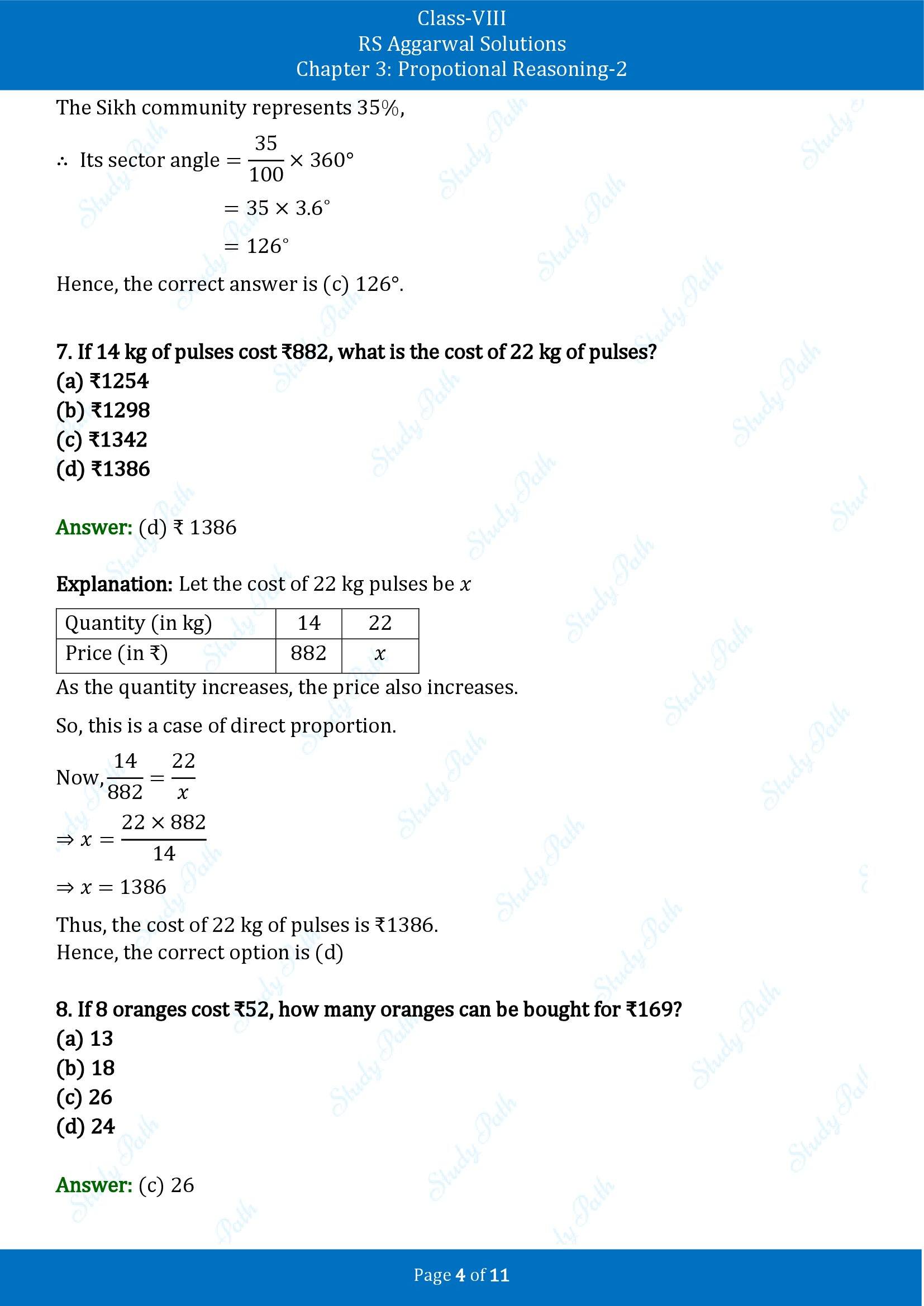 RS Aggarwal Solutions Class 8 Book 2 Chapter 3 Proportional Reasoning 2 Exercise 3E 00004