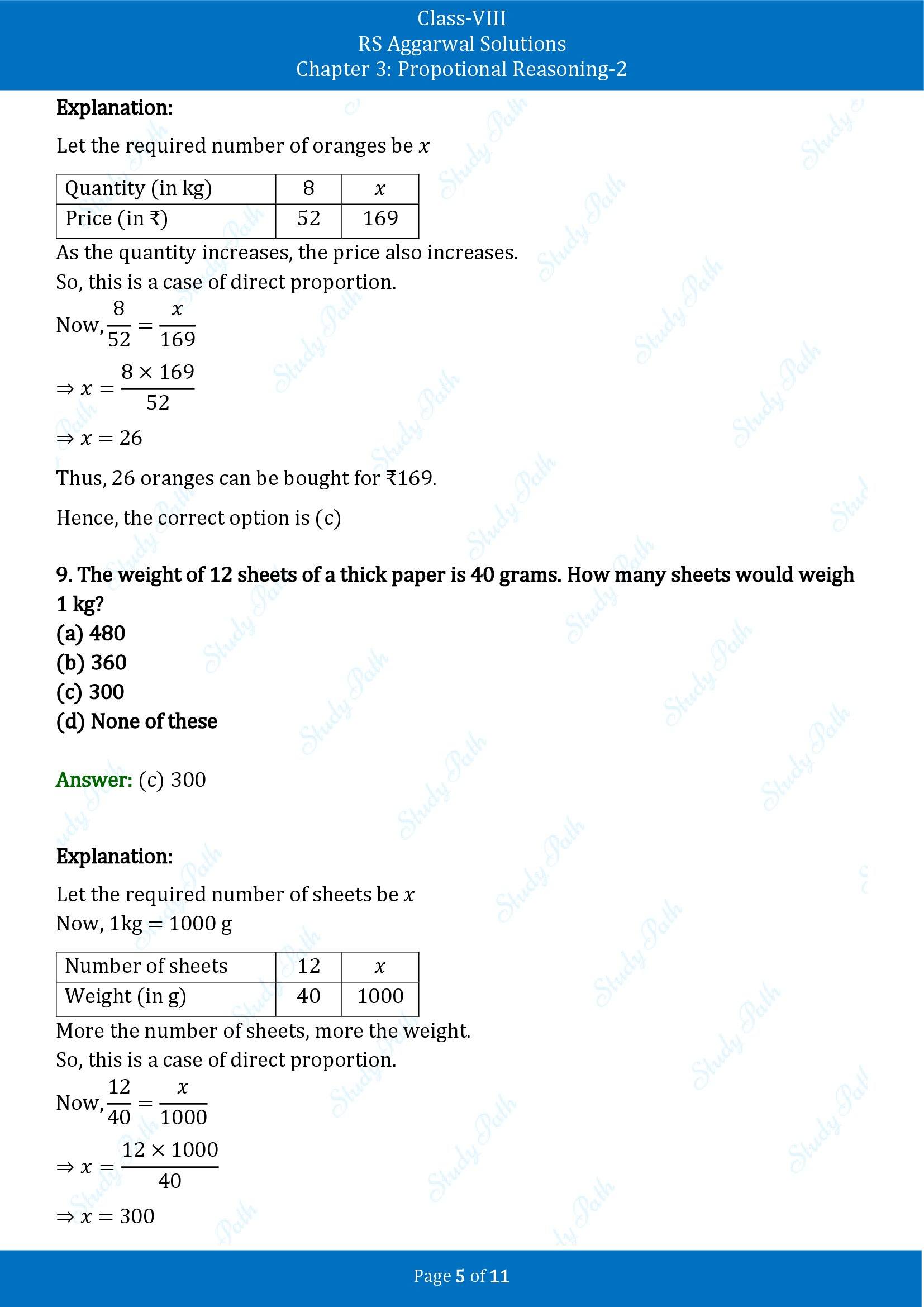 RS Aggarwal Solutions Class 8 Book 2 Chapter 3 Proportional Reasoning 2 Exercise 3E 00005