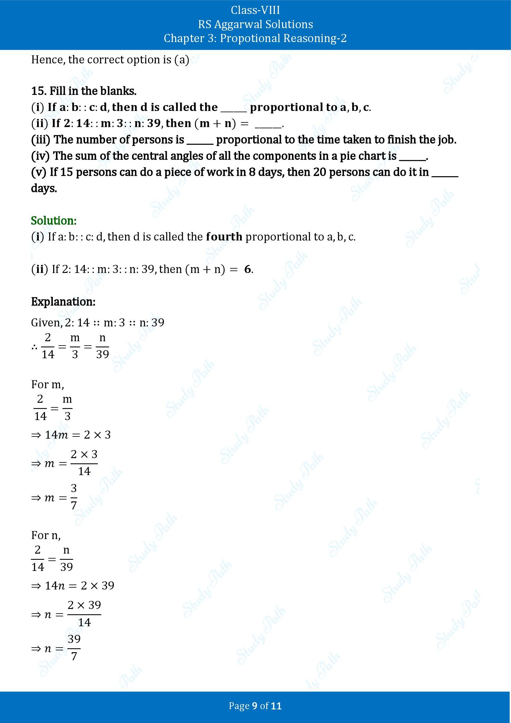 RS Aggarwal Solutions Class 8 Book 2 Chapter 3 Proportional Reasoning 2 Exercise 3E 00009