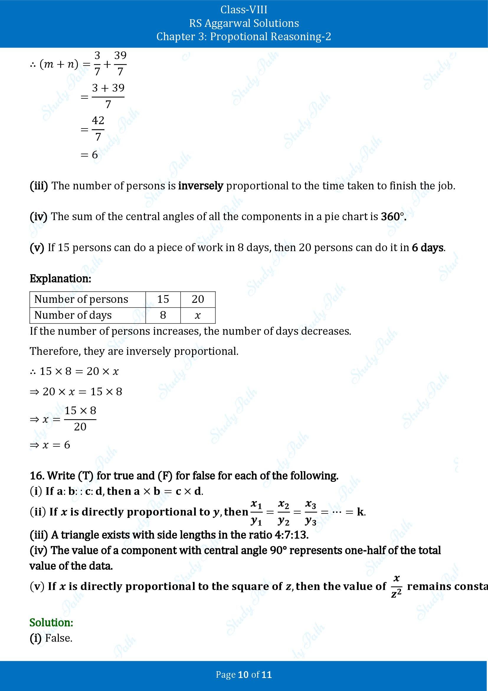 RS Aggarwal Solutions Class 8 Book 2 Chapter 3 Proportional Reasoning 2 Exercise 3E 00010