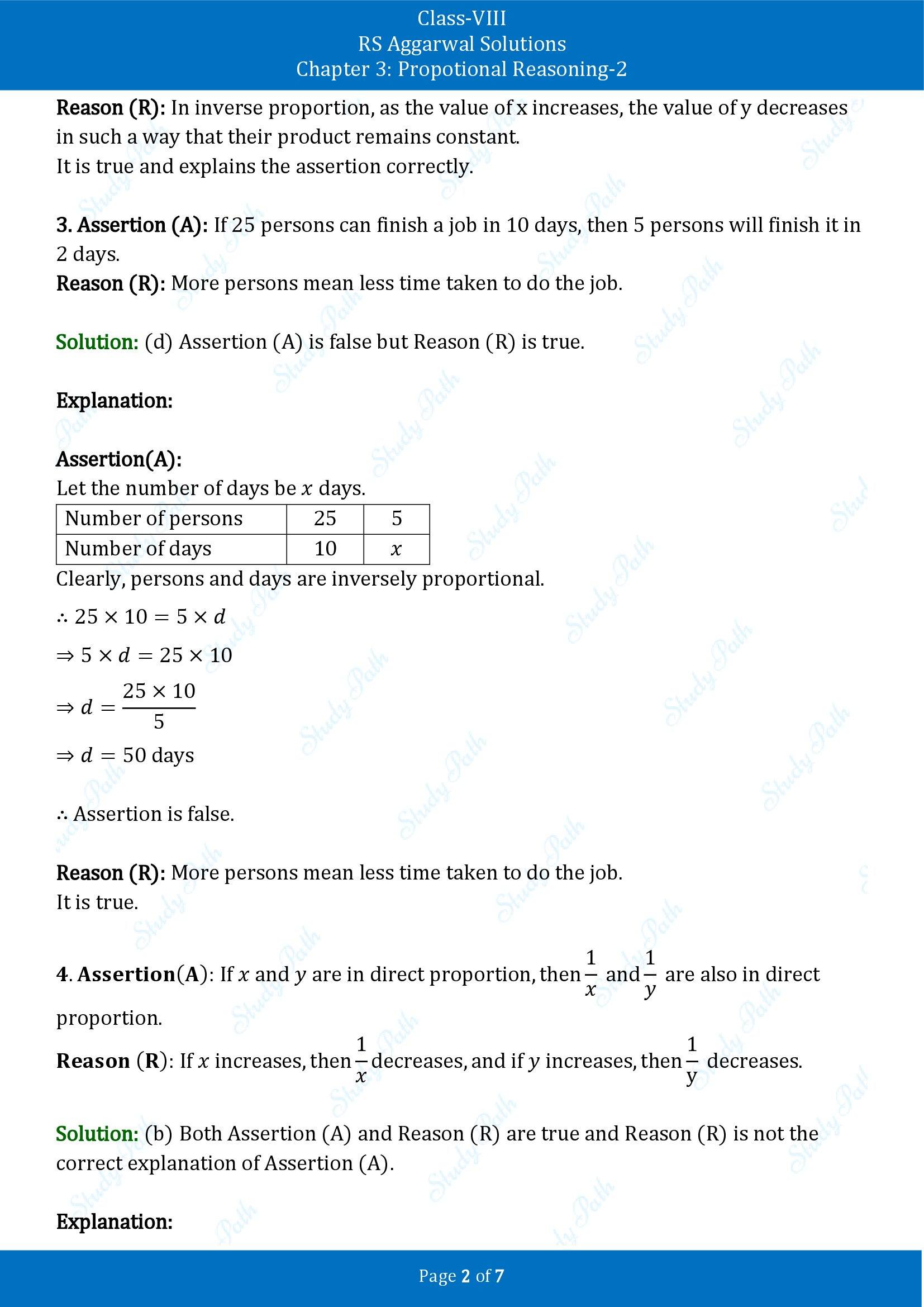 RS Aggarwal Solutions Class 8 Book 2 Chapter 3 Proportional Reasoning 2 Exercise 3F 00002