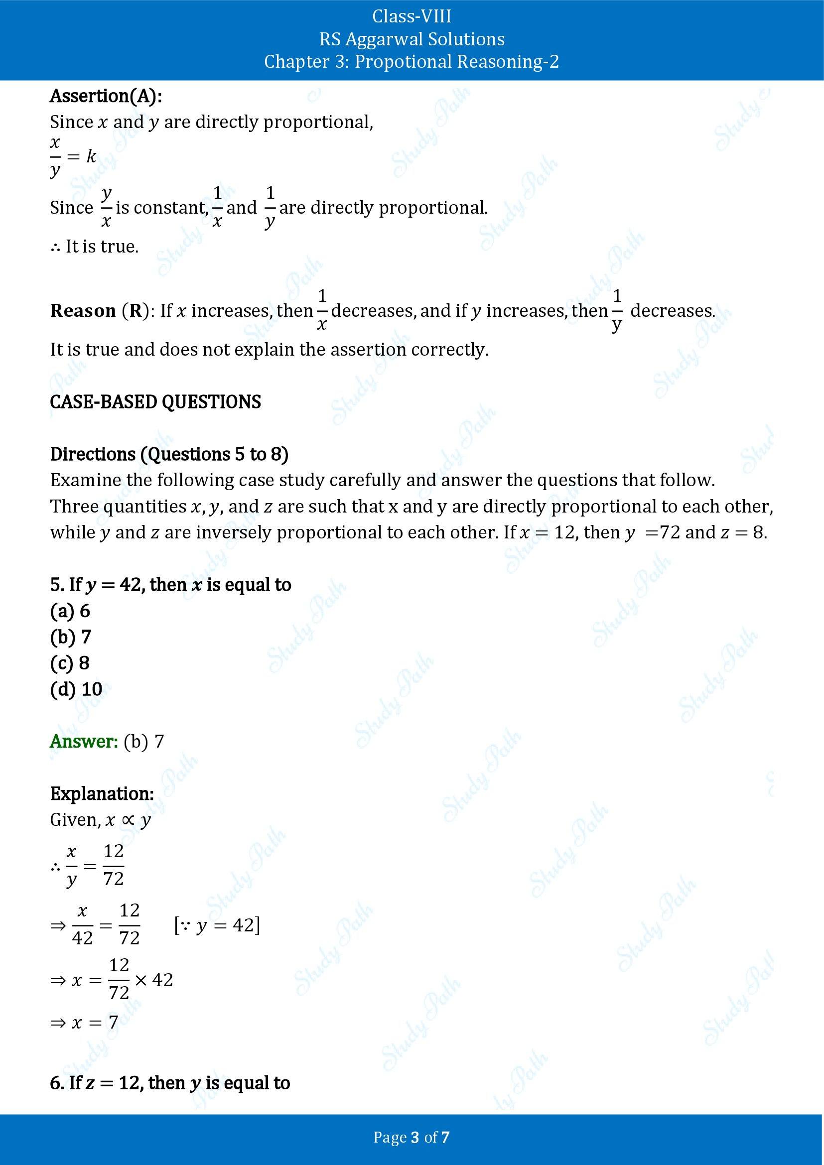 RS Aggarwal Solutions Class 8 Book 2 Chapter 3 Proportional Reasoning 2 Exercise 3F 00003
