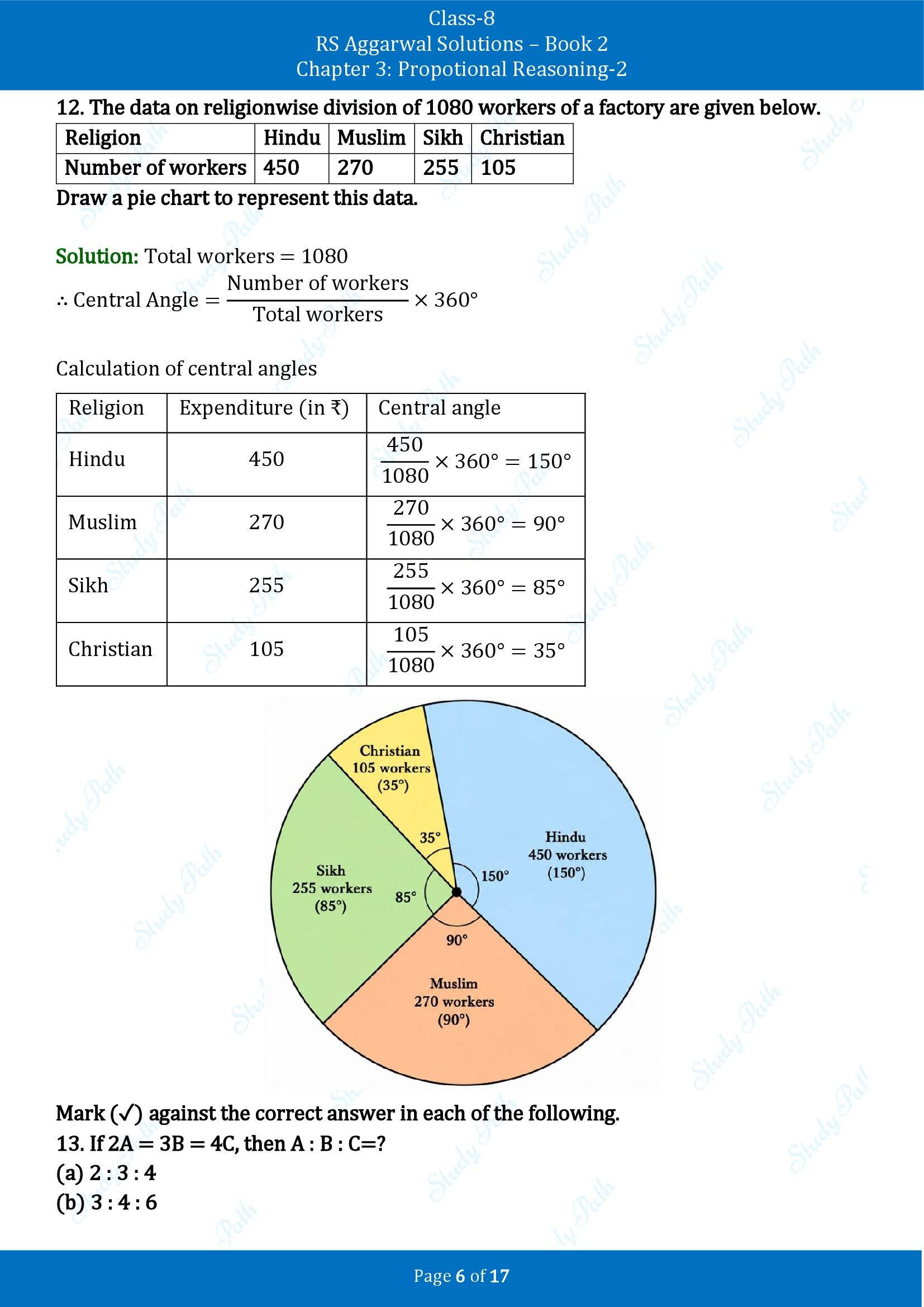 RS Aggarwal Solutions Class 8 Book 2 Chapter 3 Proportional Reasoning 2 Test Paper 00006