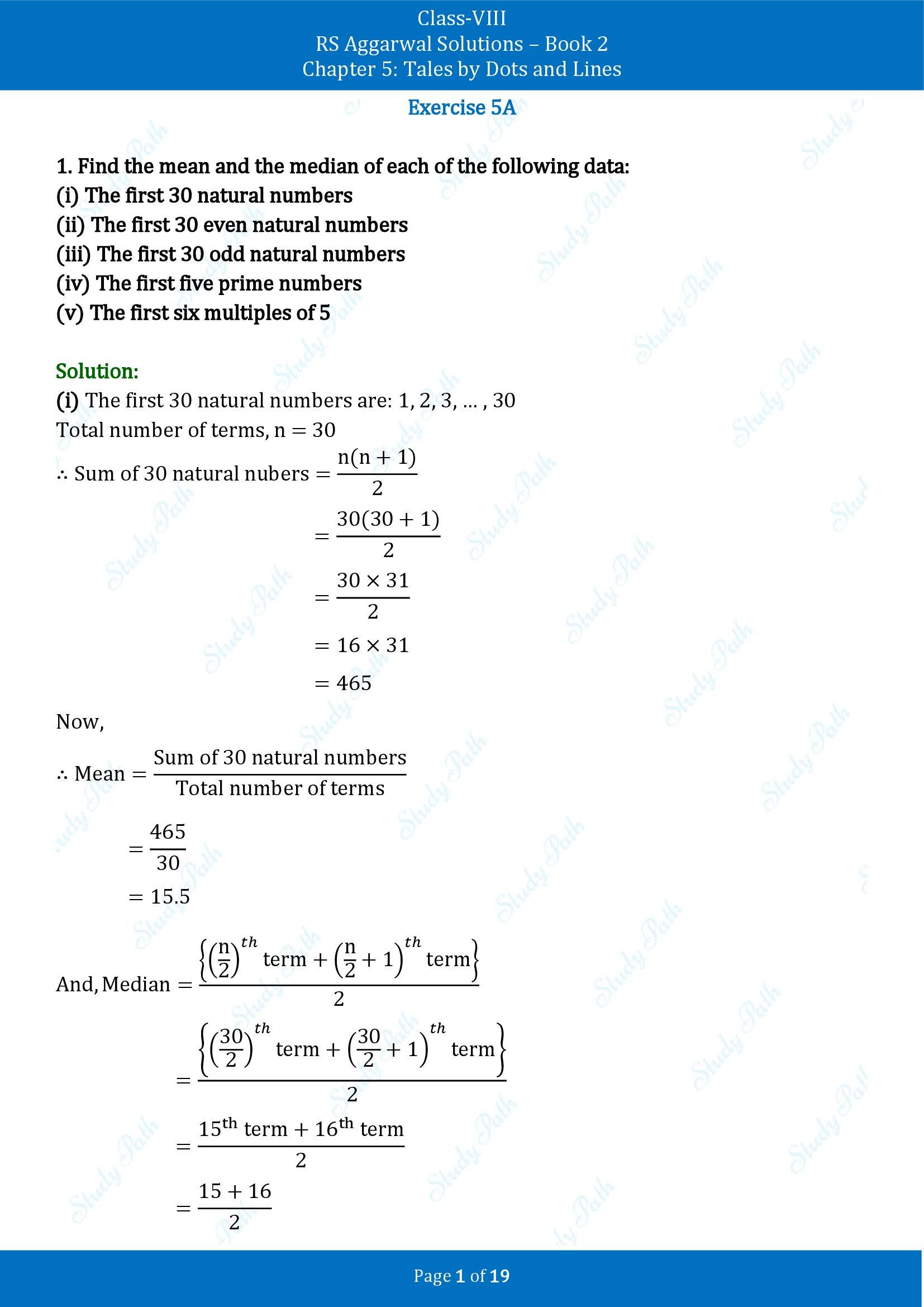 RS Aggarwal Solutions Class 8 Book 2 Chapter 5 Tales by Dots and Lines Exercise 5A 00001