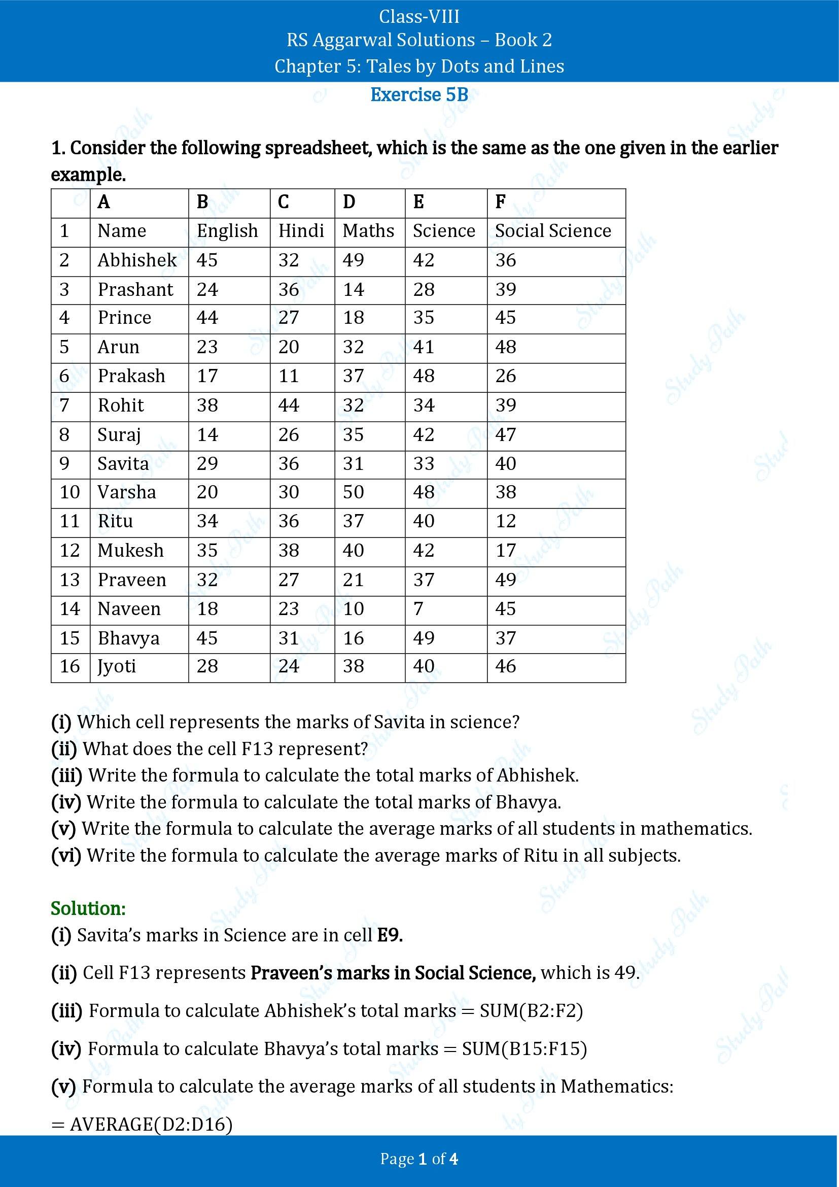 RS Aggarwal Solutions Class 8 Book 2 Chapter 5 Tales by Dots and Lines Exercise 5B 00001
