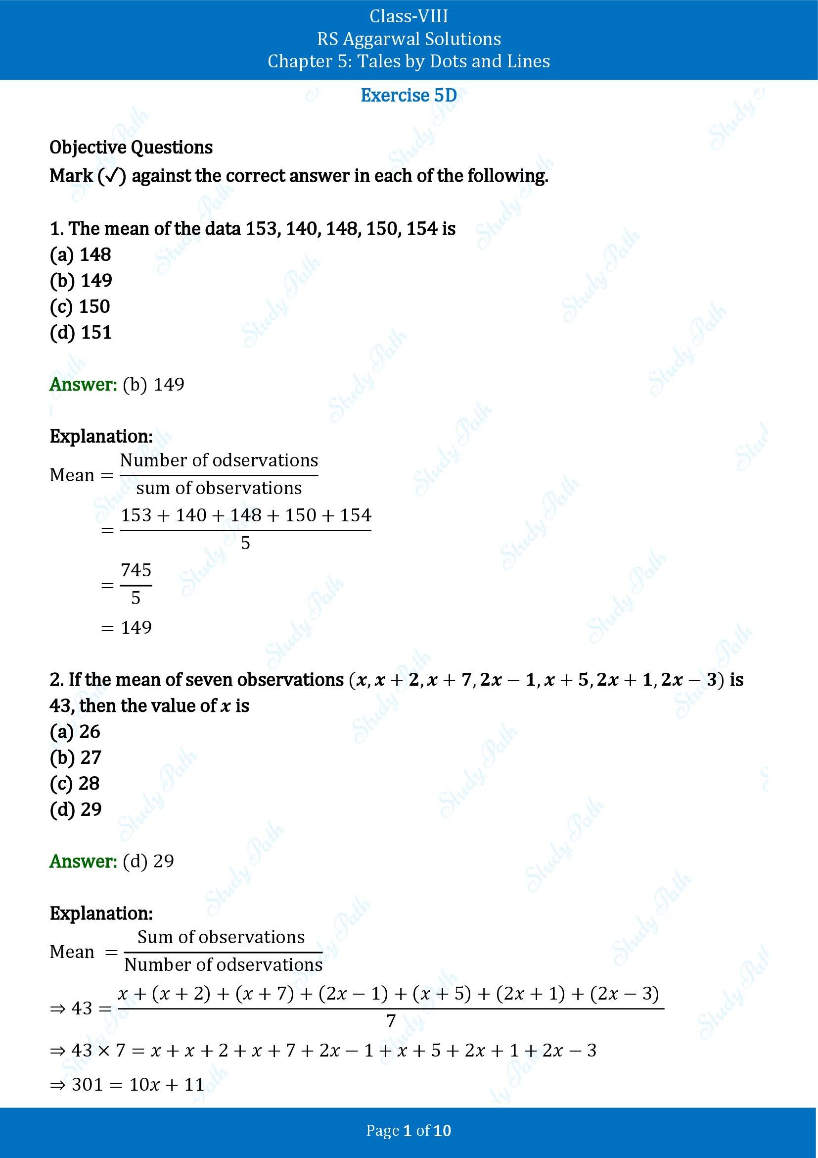 RS Aggarwal Solutions Class 8 Book 2 Chapter 5 Tales by Dots and Lines Exercise 5D 00001