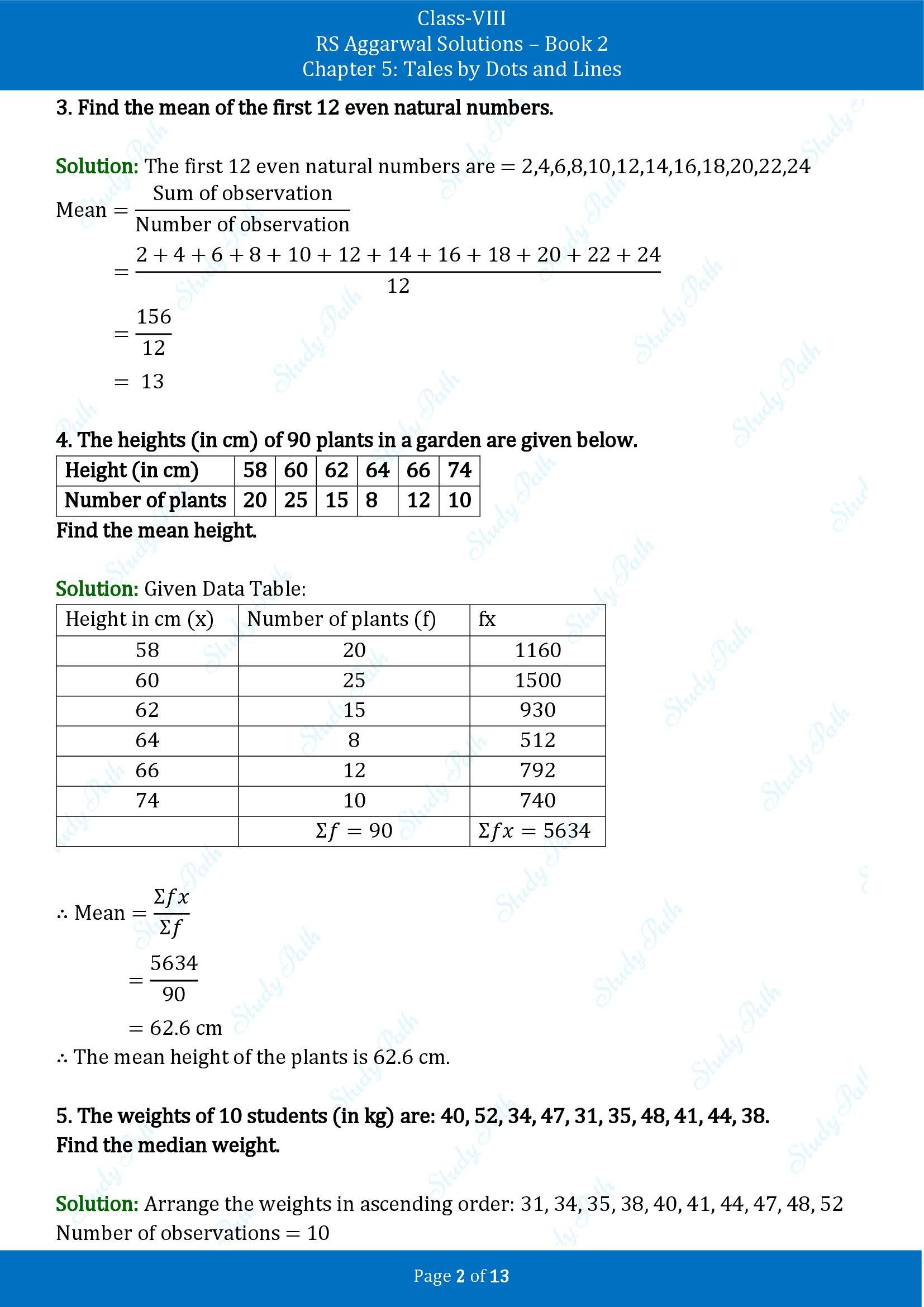 RS Aggarwal Solutions Class 8 Book 2 Chapter 5 Tales by Dots and Lines Test Paper 00002