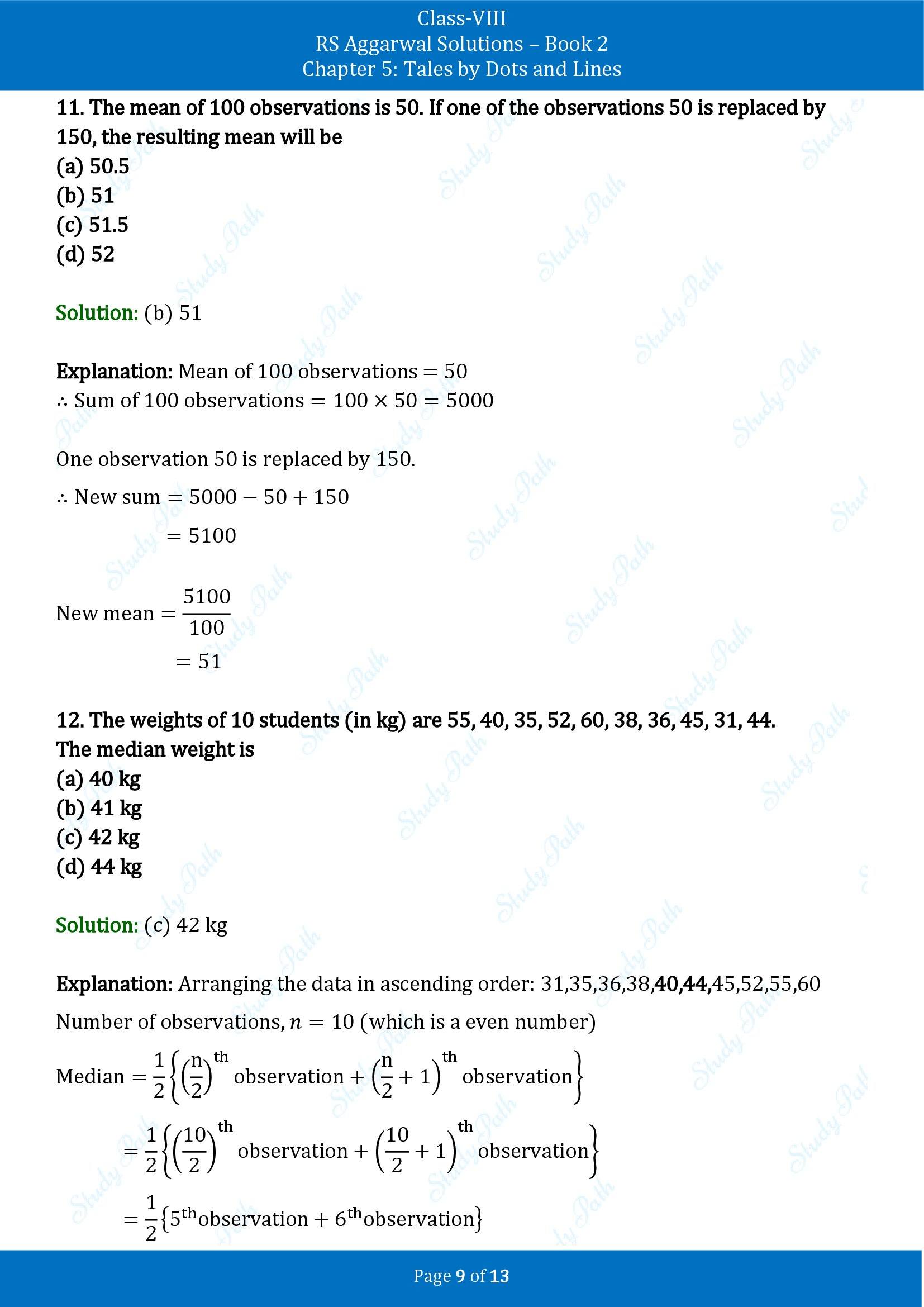 RS Aggarwal Solutions Class 8 Book 2 Chapter 5 Tales by Dots and Lines Test Paper 00009