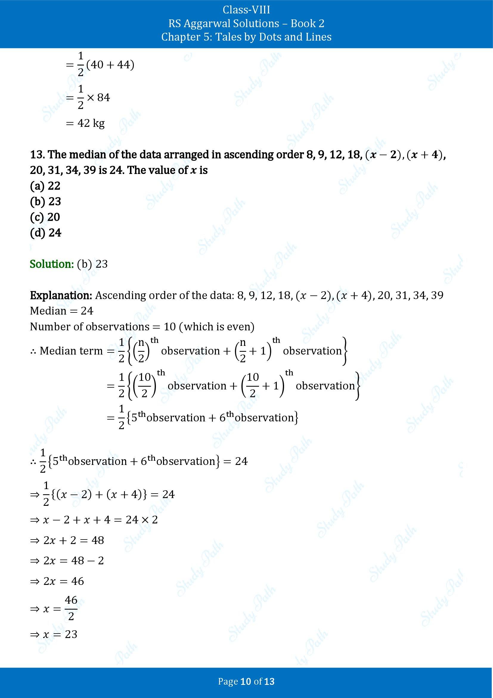 RS Aggarwal Solutions Class 8 Book 2 Chapter 5 Tales by Dots and Lines Test Paper 00010