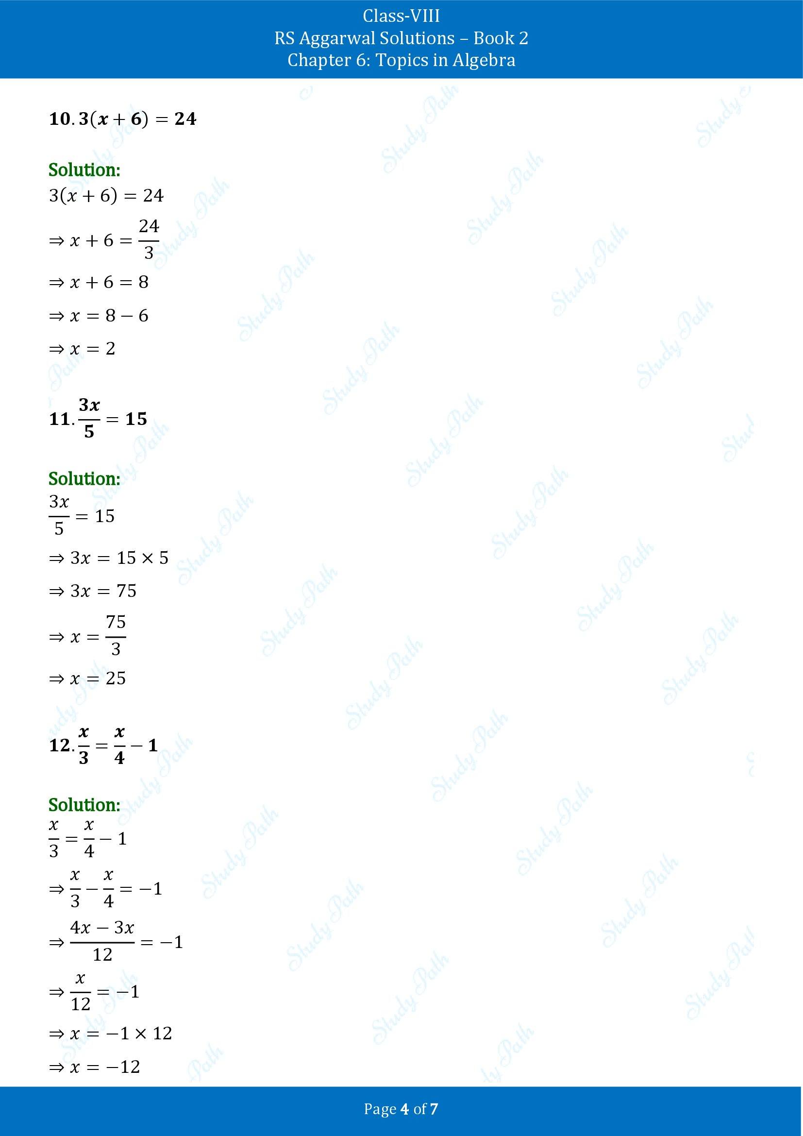 RS Aggarwal Solutions Class 8 Book 2 Chapter 6 Topics in Algebra Exercise 6A 00004