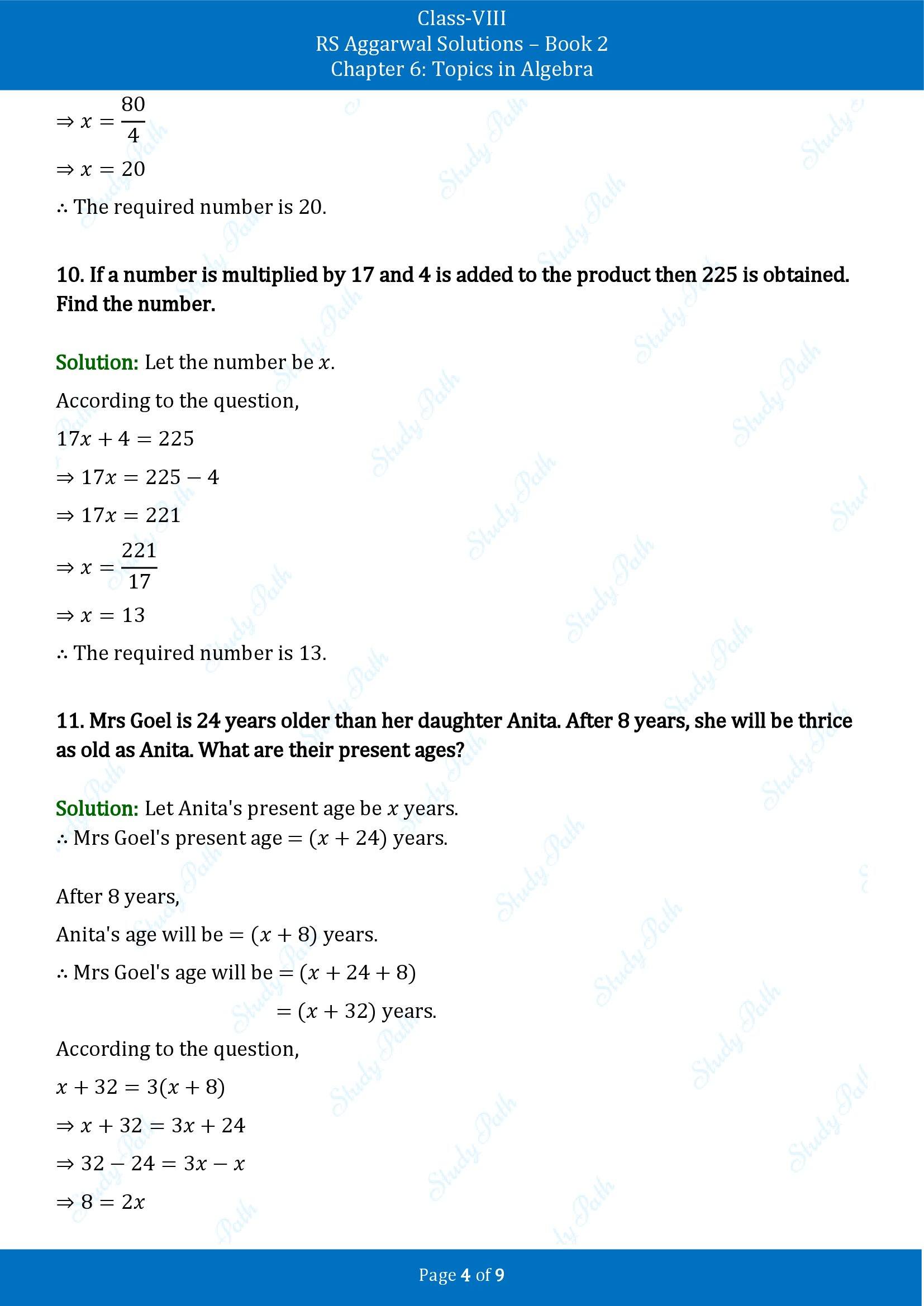 RS Aggarwal Solutions Class 8 Book 2 Chapter 6 Topics in Algebra Exercise 6B 00004