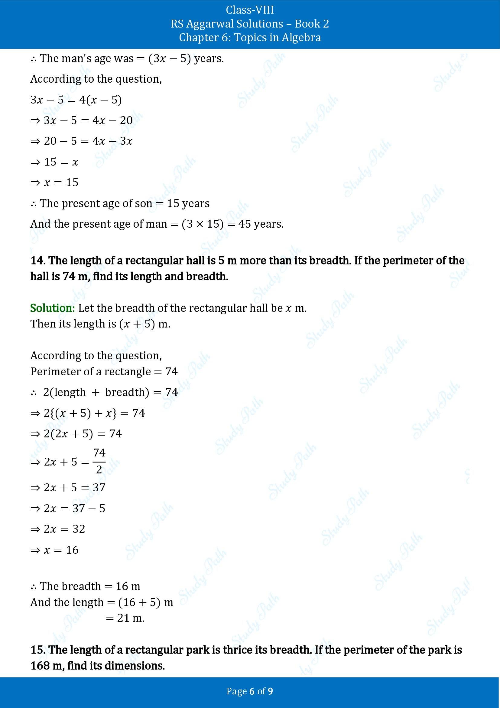 RS Aggarwal Solutions Class 8 Book 2 Chapter 6 Topics in Algebra Exercise 6B 00006