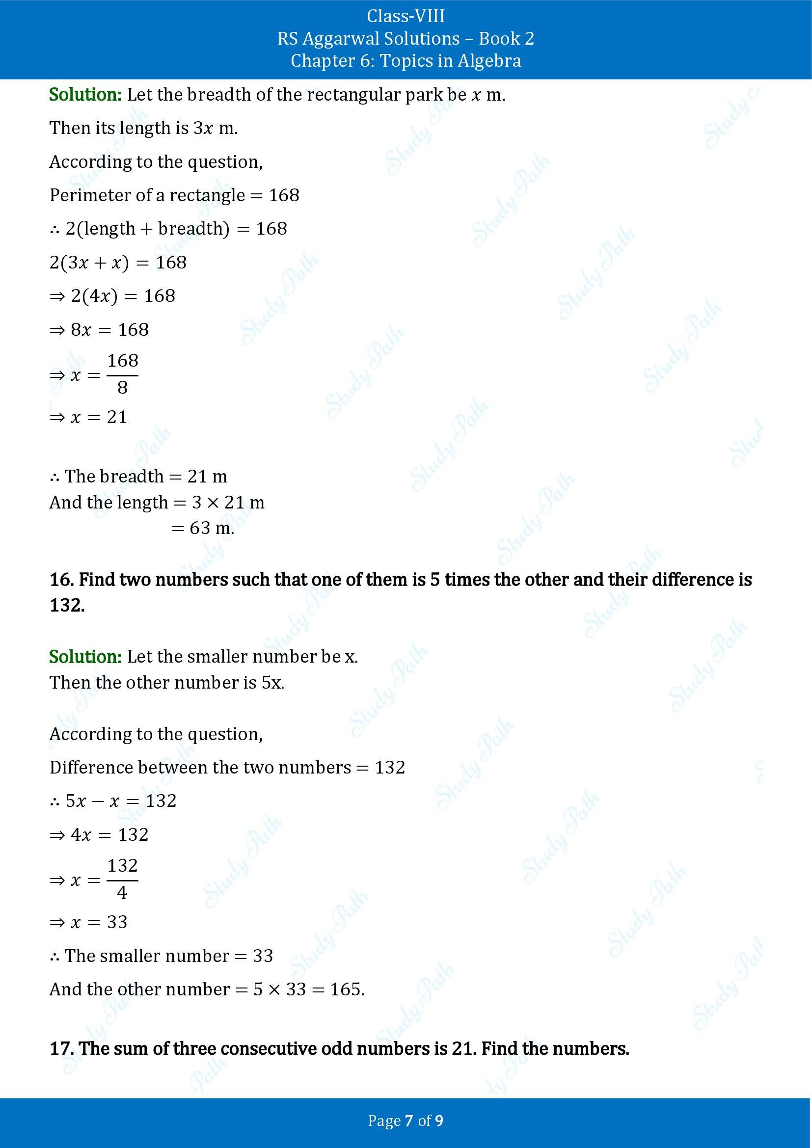 RS Aggarwal Solutions Class 8 Book 2 Chapter 6 Topics in Algebra Exercise 6B 00007