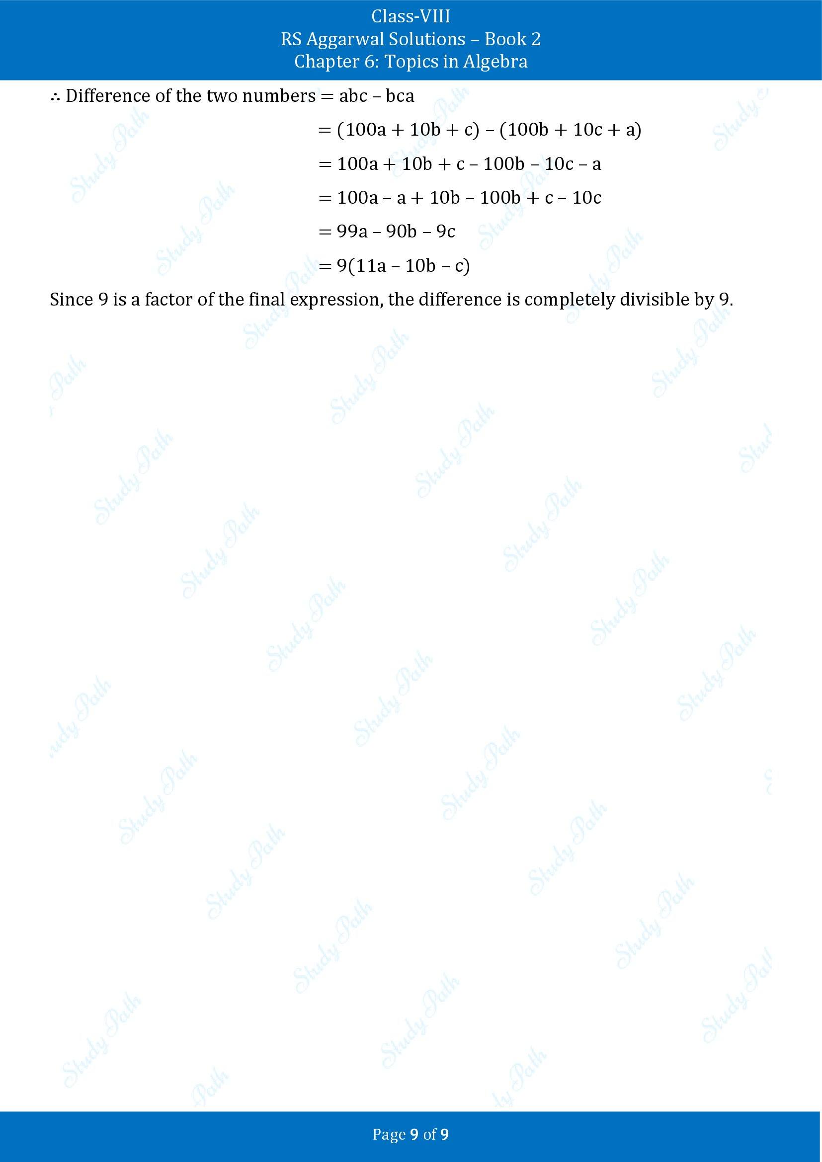 RS Aggarwal Solutions Class 8 Book 2 Chapter 6 Topics in Algebra Exercise 6B 00009