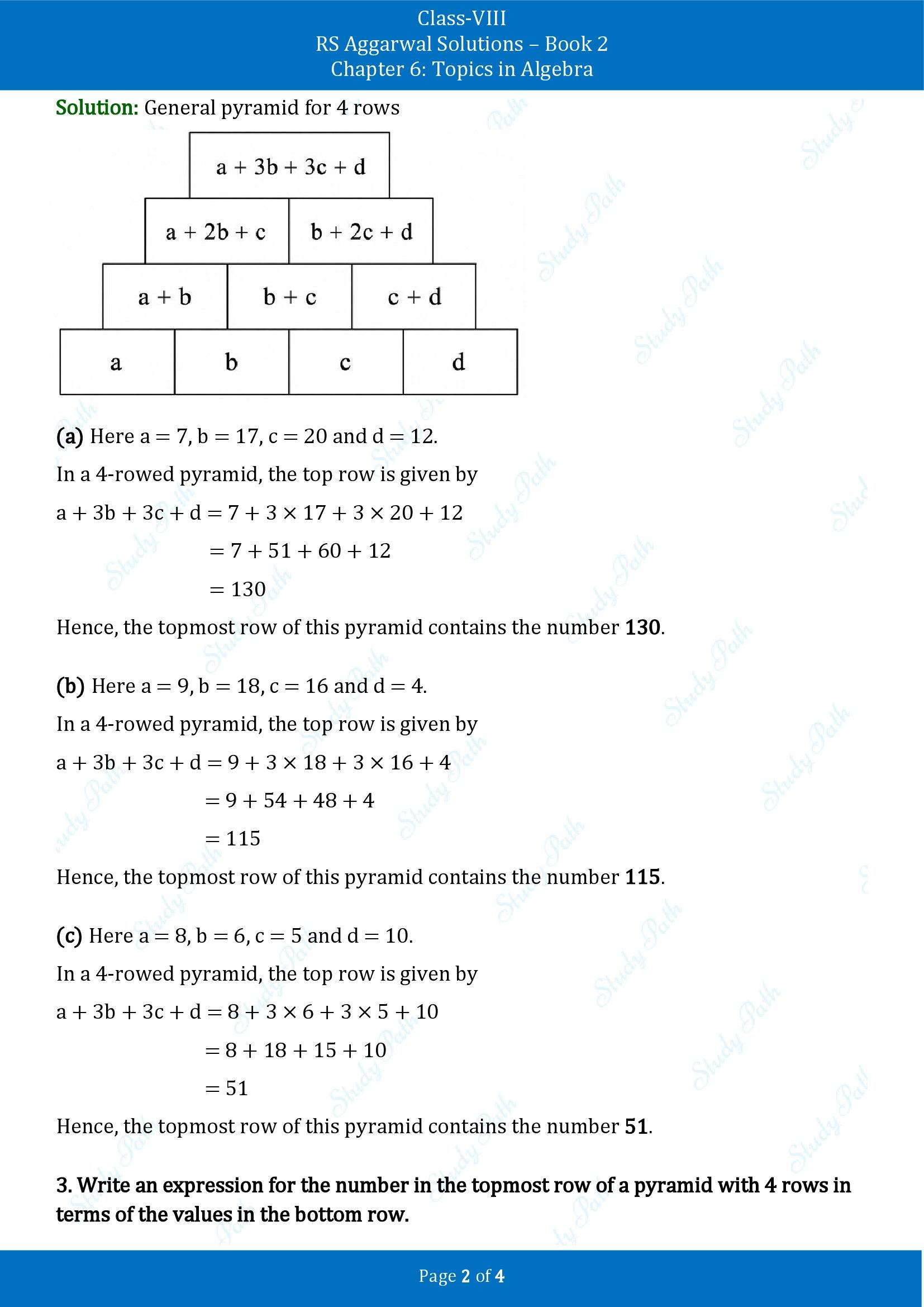 RS Aggarwal Solutions Class 8 Book 2 Chapter 6 Topics in Algebra Exercise 6C 00002