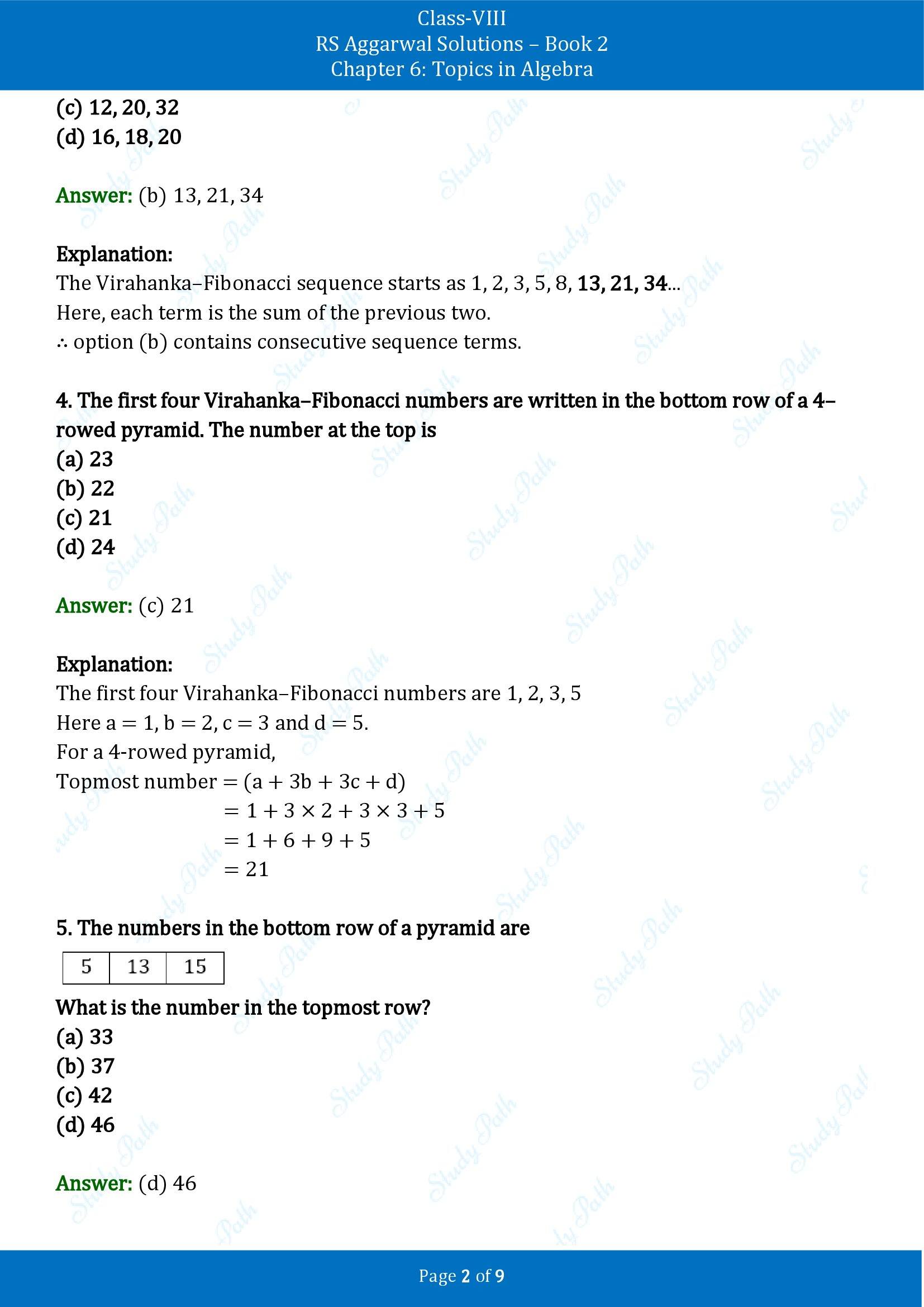 RS Aggarwal Solutions Class 8 Book 2 Chapter 6 Topics in Algebra Exercise 6D 00002