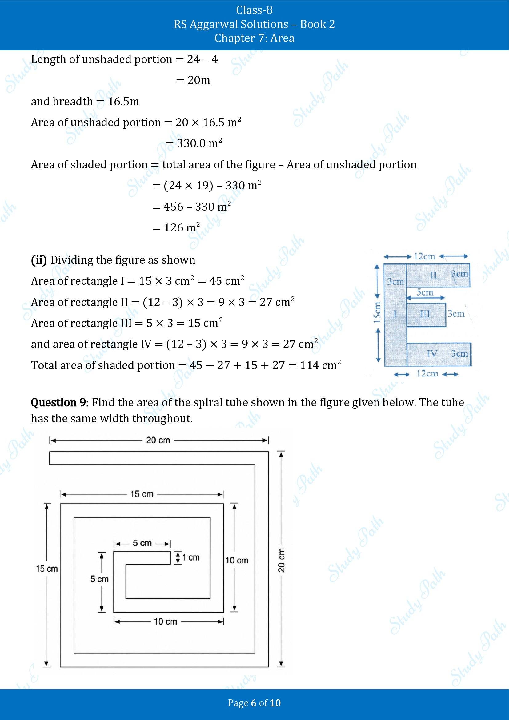 RS Aggarwal Solutions Class 8 Book 2 Chapter 7 Area Exercise 7A 00006