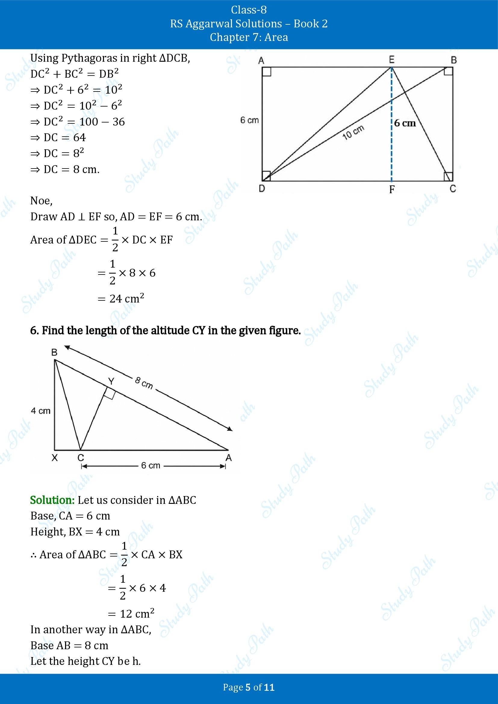 RS Aggarwal Solutions Class 8 Book 2 Chapter 7 Area Exercise 7B 00005