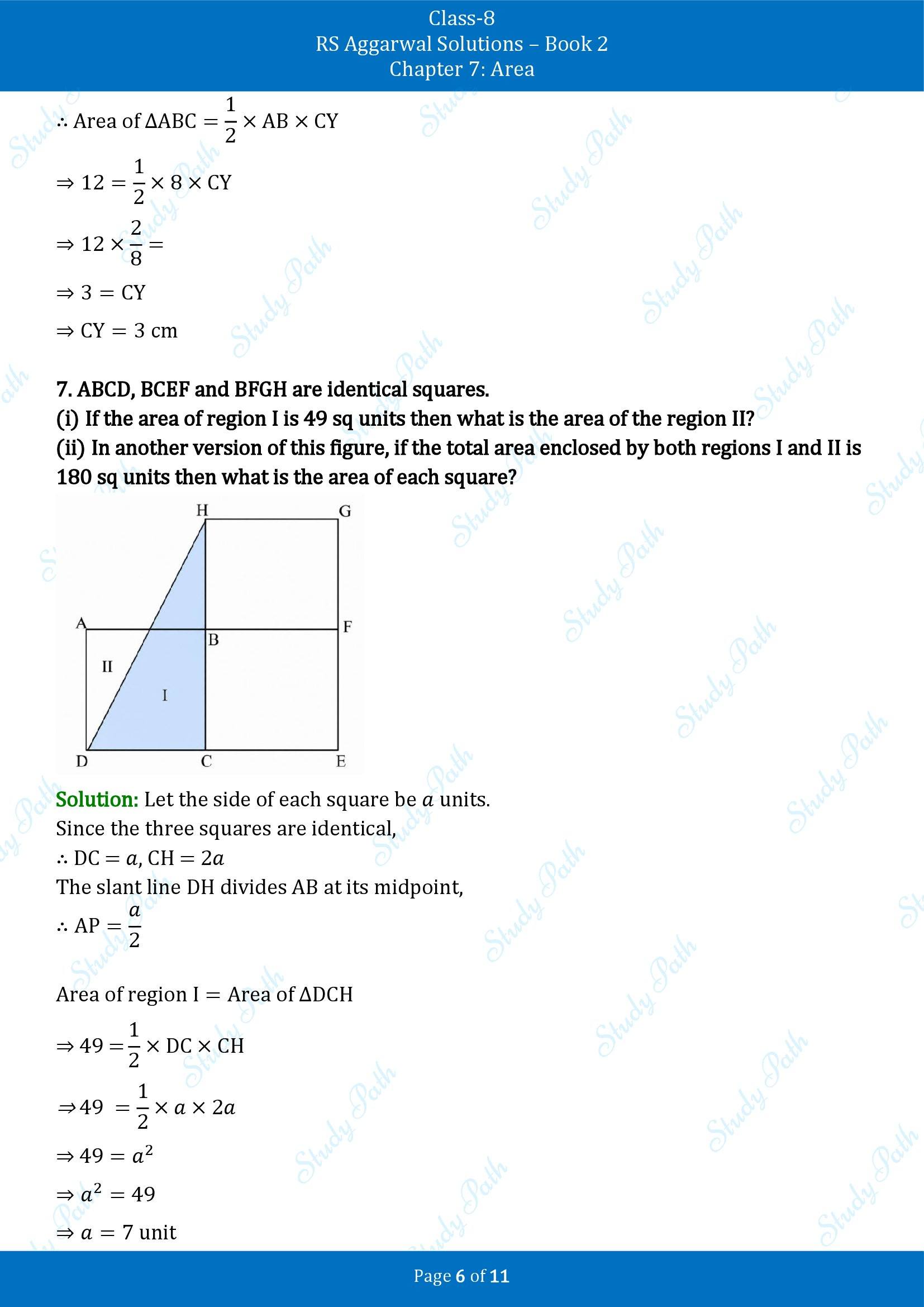RS Aggarwal Solutions Class 8 Book 2 Chapter 7 Area Exercise 7B 00006