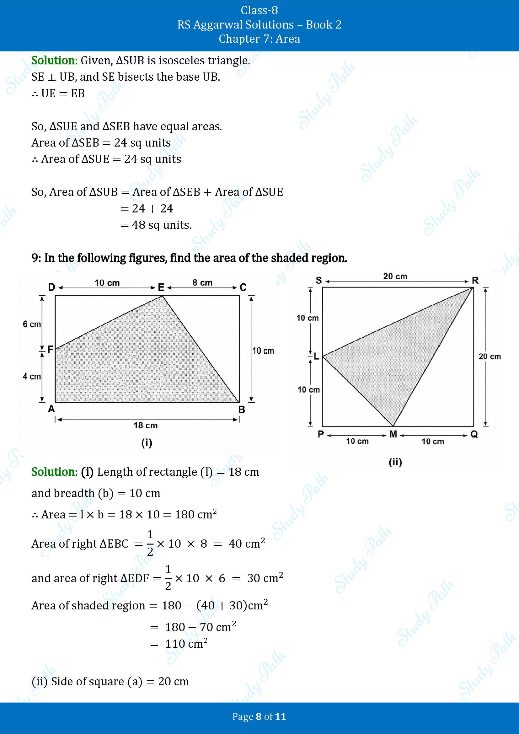 RS Aggarwal Solutions Class 8 Book 2 Chapter 7 Area Exercise 7B 00008