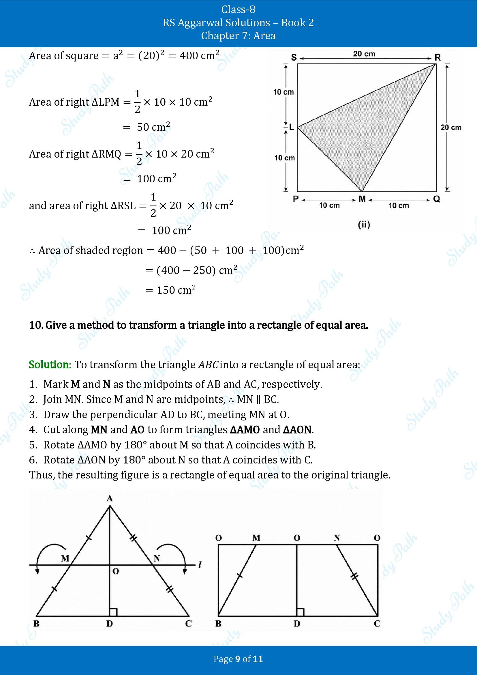 RS Aggarwal Solutions Class 8 Book 2 Chapter 7 Area Exercise 7B 00009